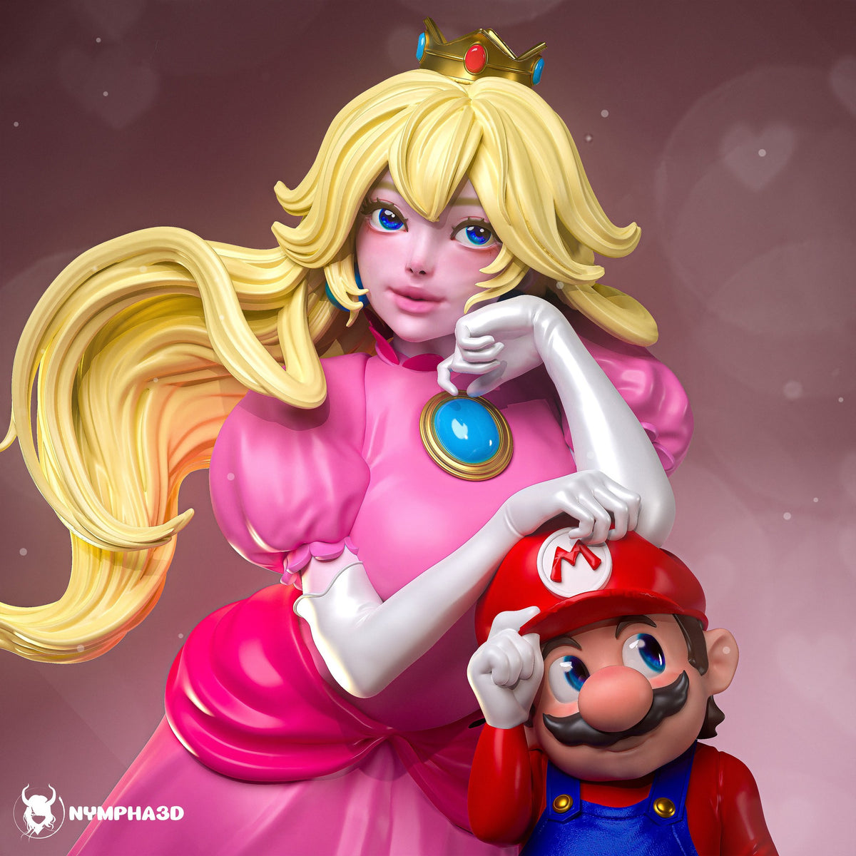 Princess Peach (Super Mario) resin figure by Nympha — studio render 3