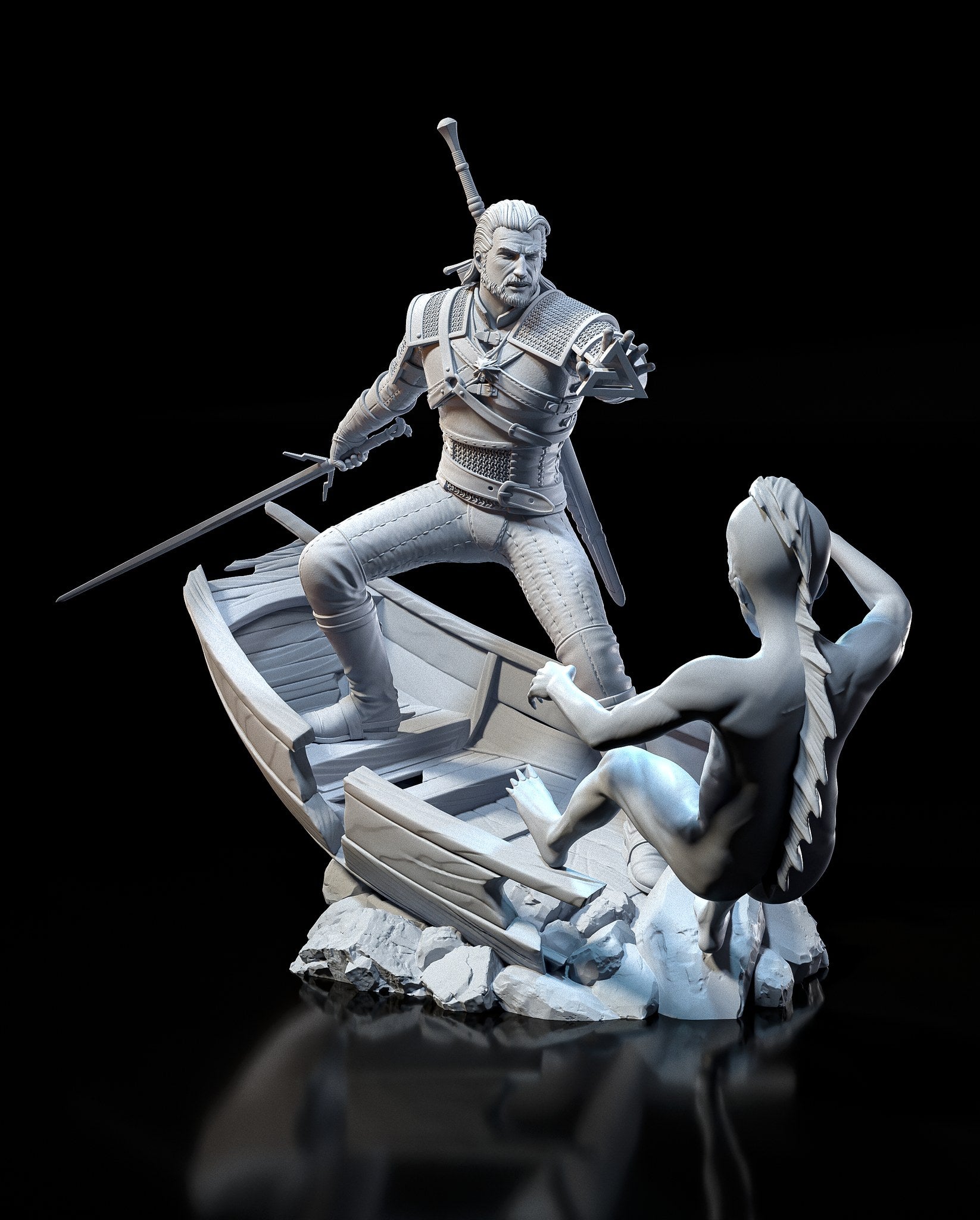 Geralt of Rivia (The Witcher) resin figure by h3LLcreator — studio render 6