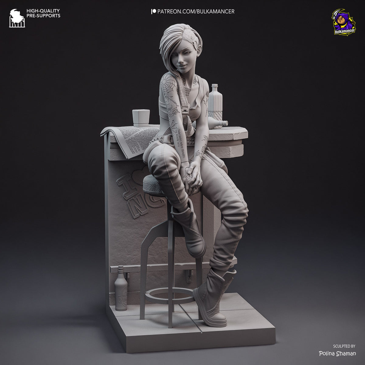 Judy Alvarez (Cyberpunk 2077) resin figure by Bulkamancer — studio render 13