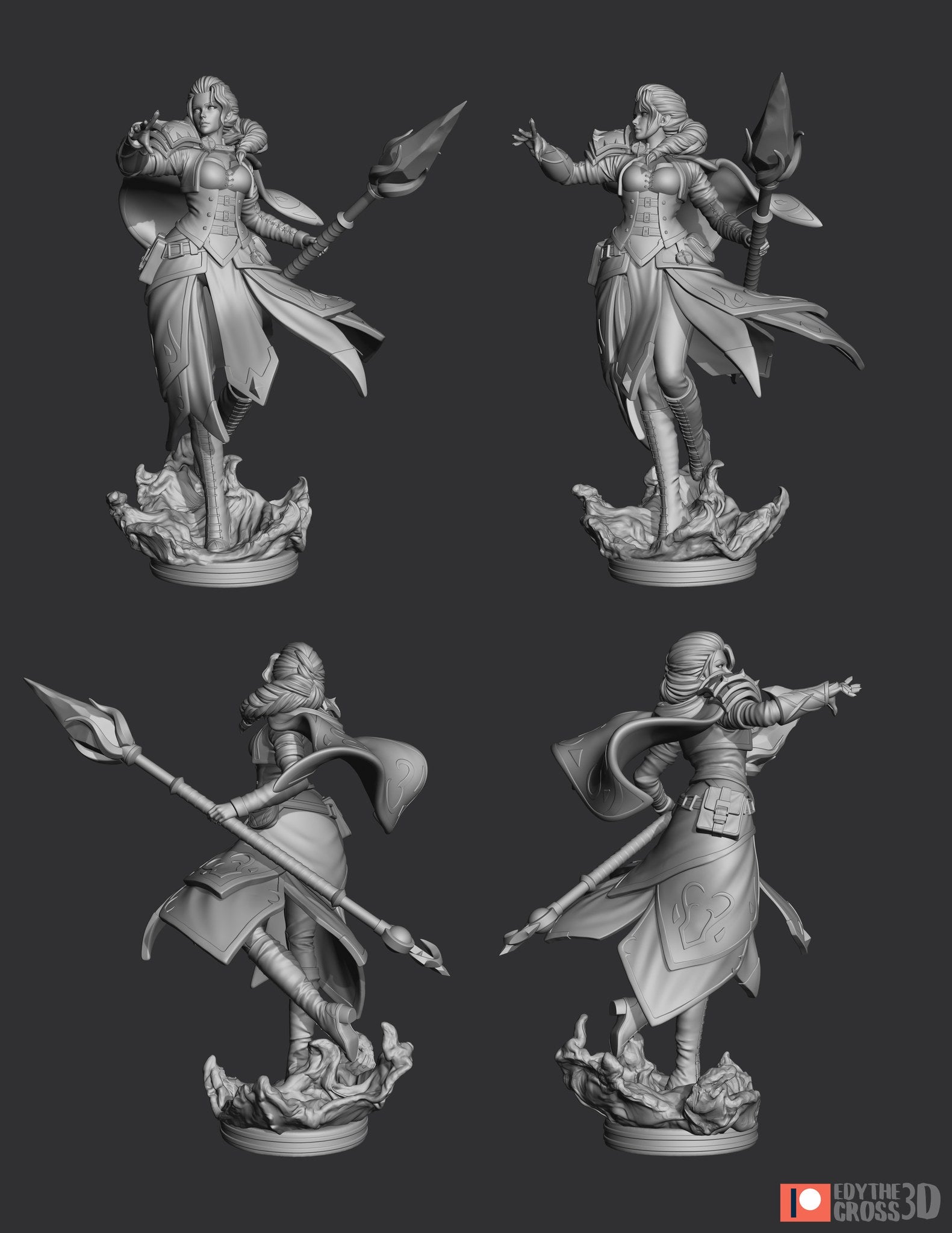 Jaina Proudmoore (World of Warcraft) resin figure by EdyTheCross3D — studio render 3