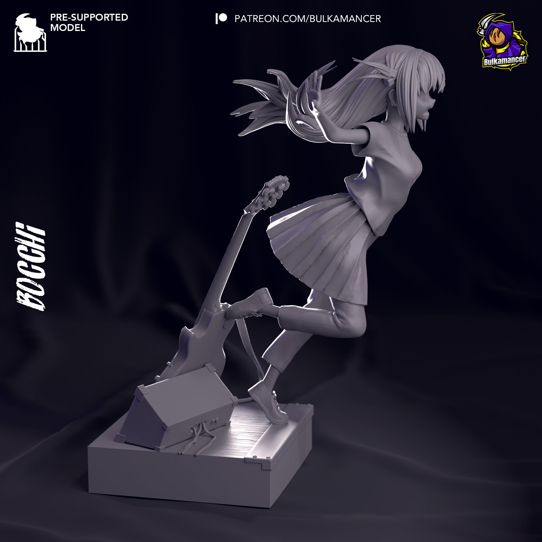 Hitori Gotoh (Bocchi the Rock) resin figure by Bulkamancer — studio render 6
