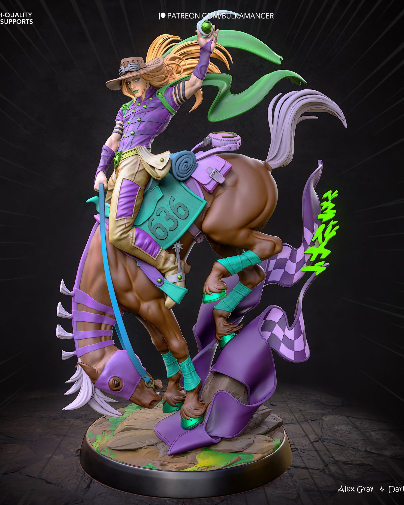Gyro Zeppeli (Jojo's Bizarre Adventure) resin figure by Bulkamancer — studio render 2