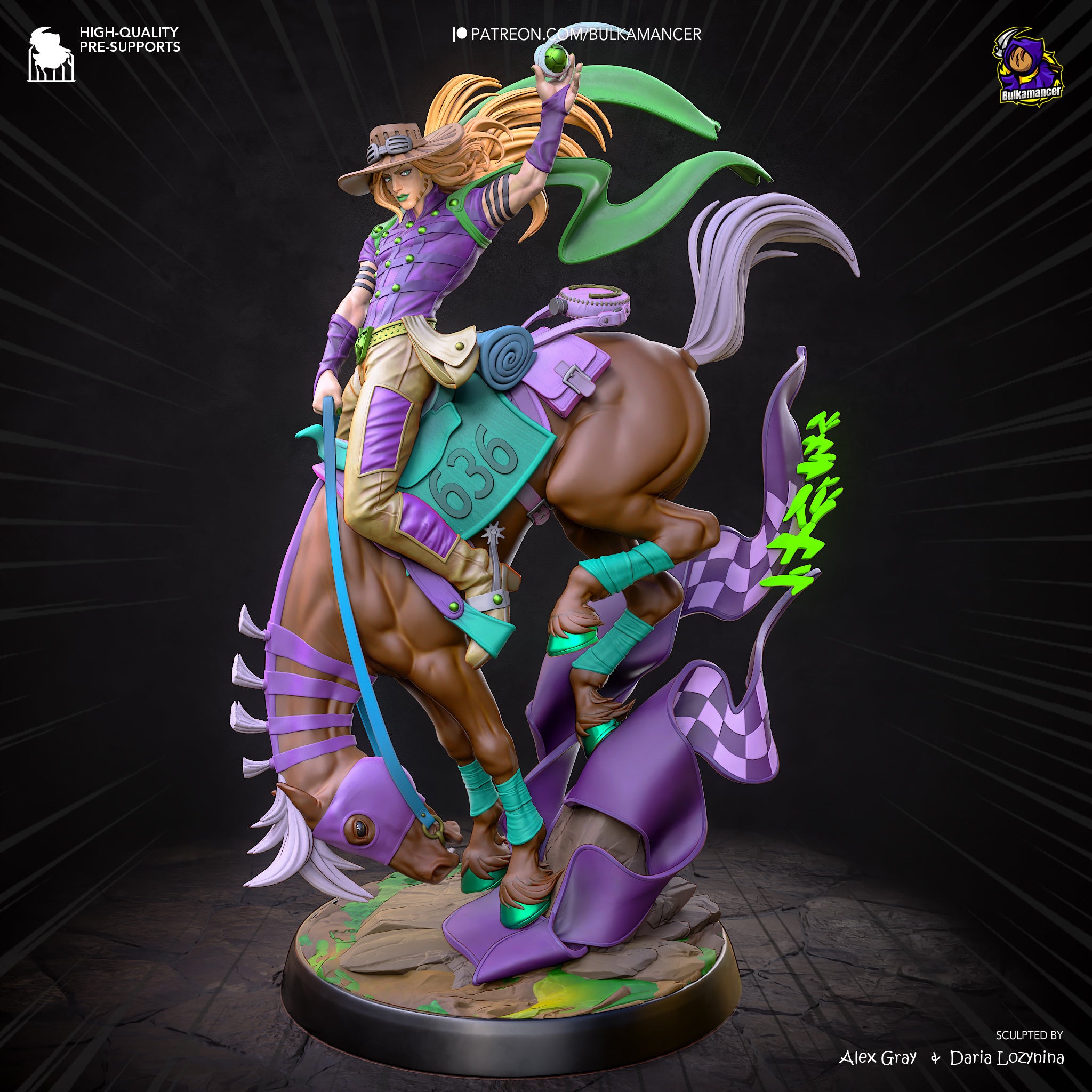 Gyro Zeppeli (Jojo's Bizarre Adventure) resin figure by Bulkamancer — studio render 2