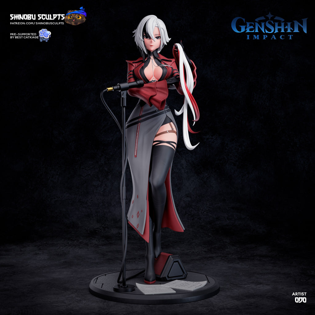 Arlecchino (Genshin Impact) resin figure by Shinobu Sculpts — studio render 2