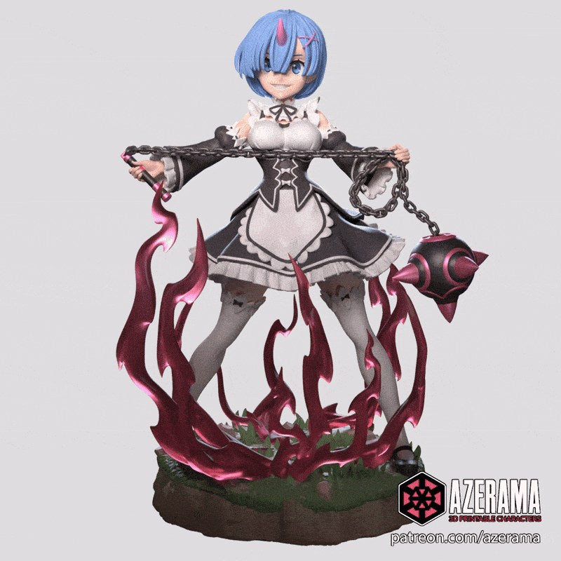 Rem (Re:Zero) resin figure by Azerama — studio render 3