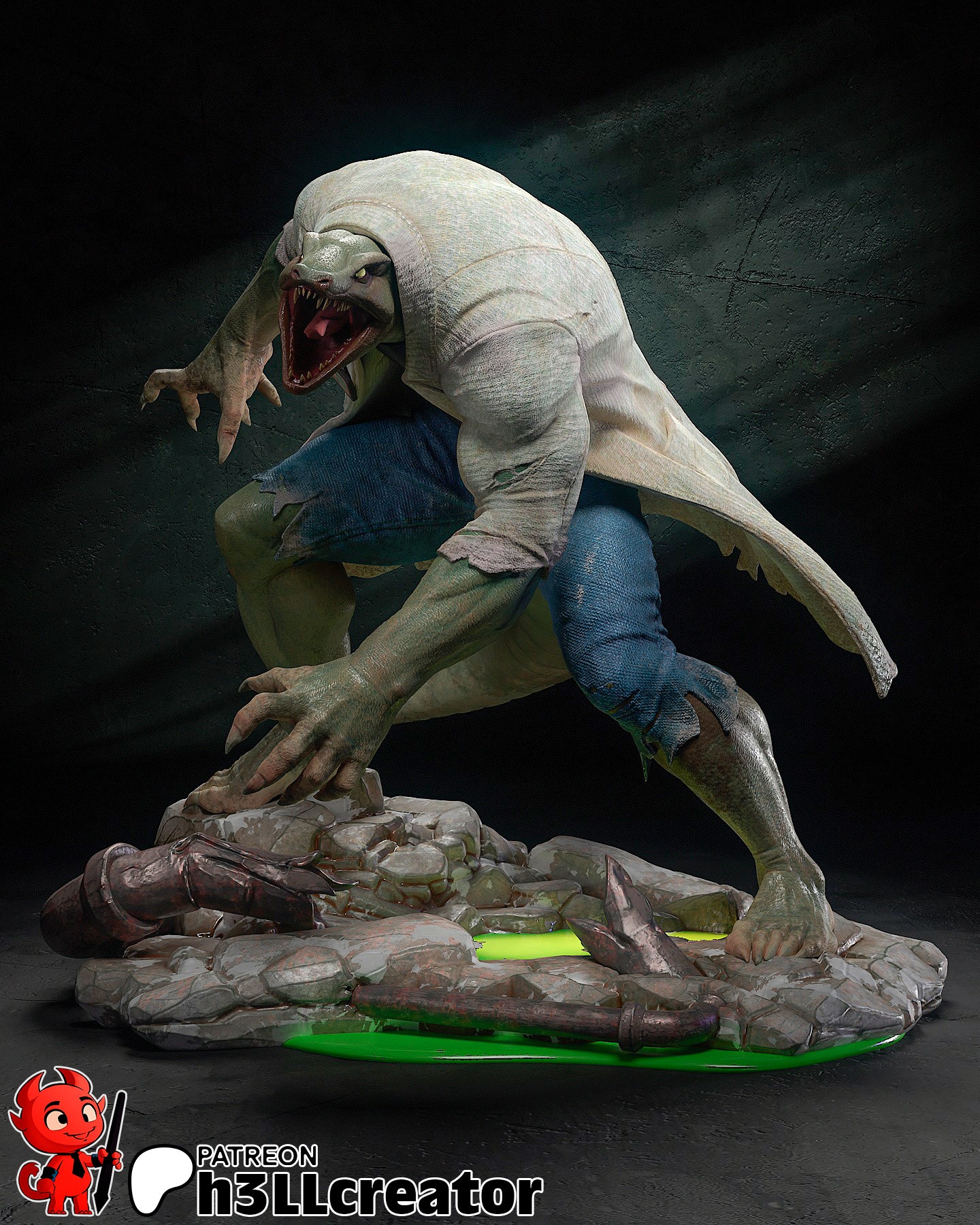 Curt Connors (Marvel) resin figure by h3LLcreator — studio render 14