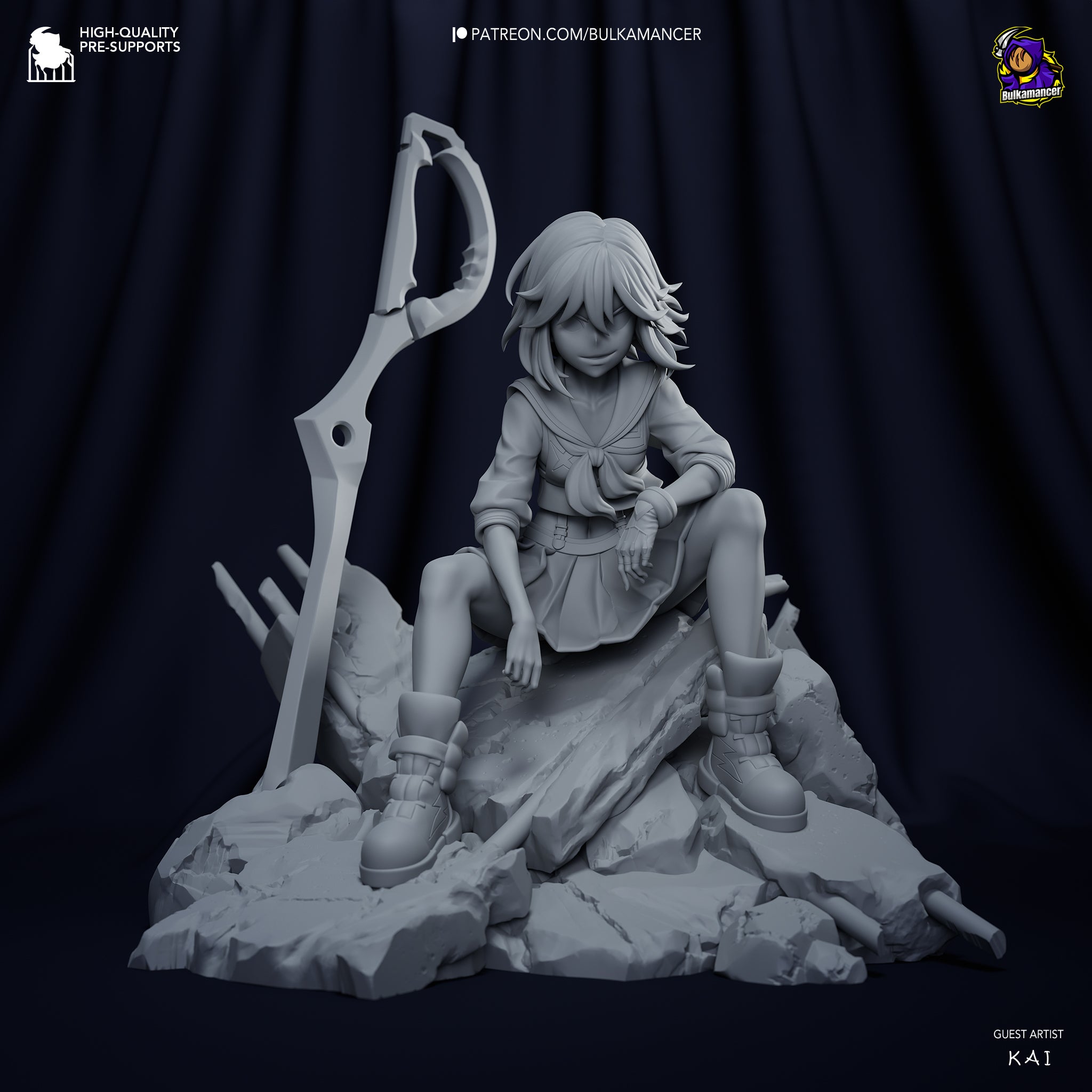 Ryuko Matoi (Kill la Kill) resin figure by Bulkamancer — studio render 8
