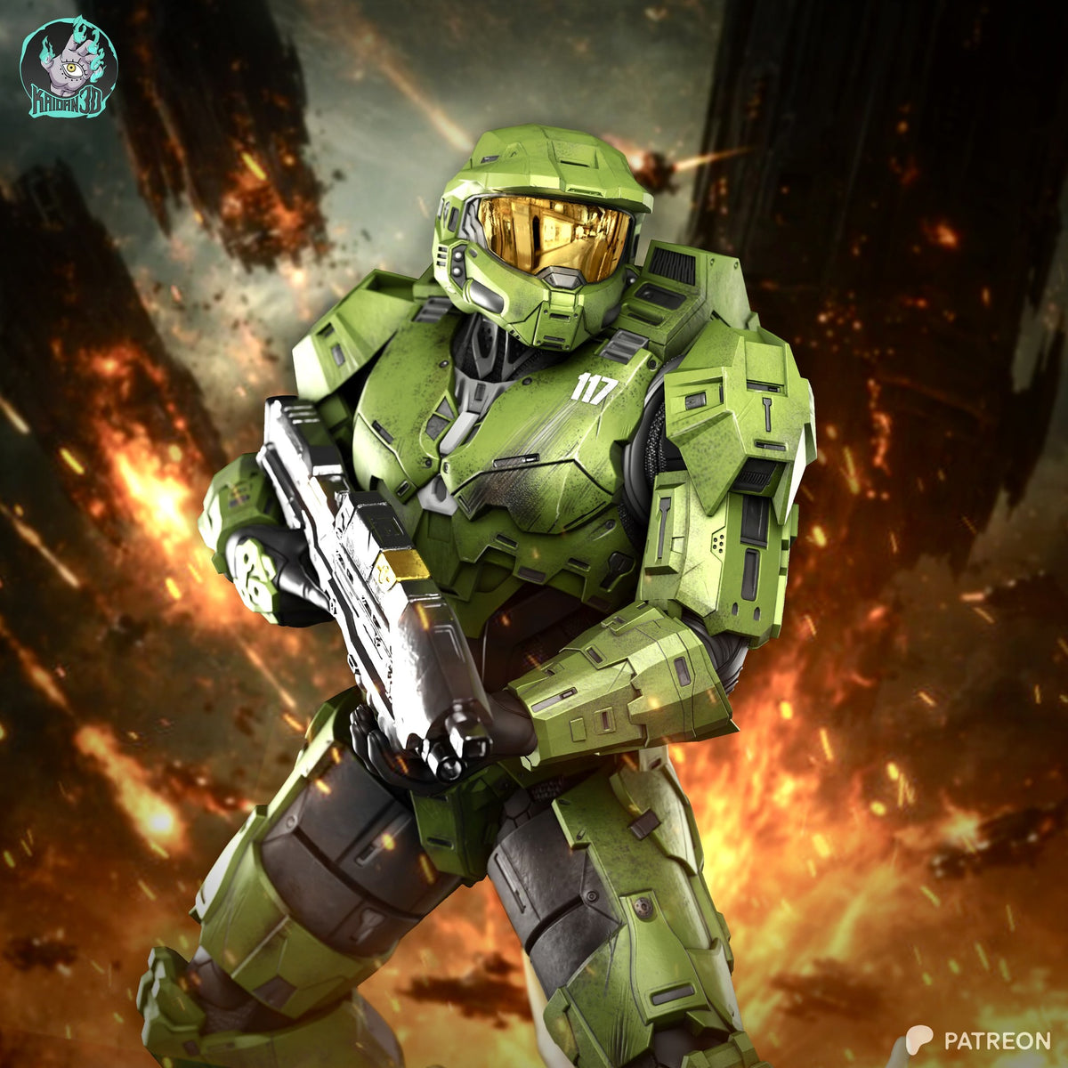Master Chief (Halo) resin figure by Kaidan 3D — studio render 1