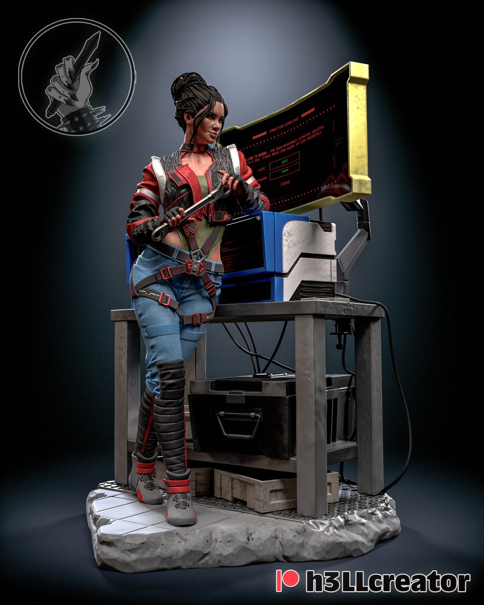 Panam Palmer (Cyberpunk 2077) resin figure by h3LLcreator — studio render 2