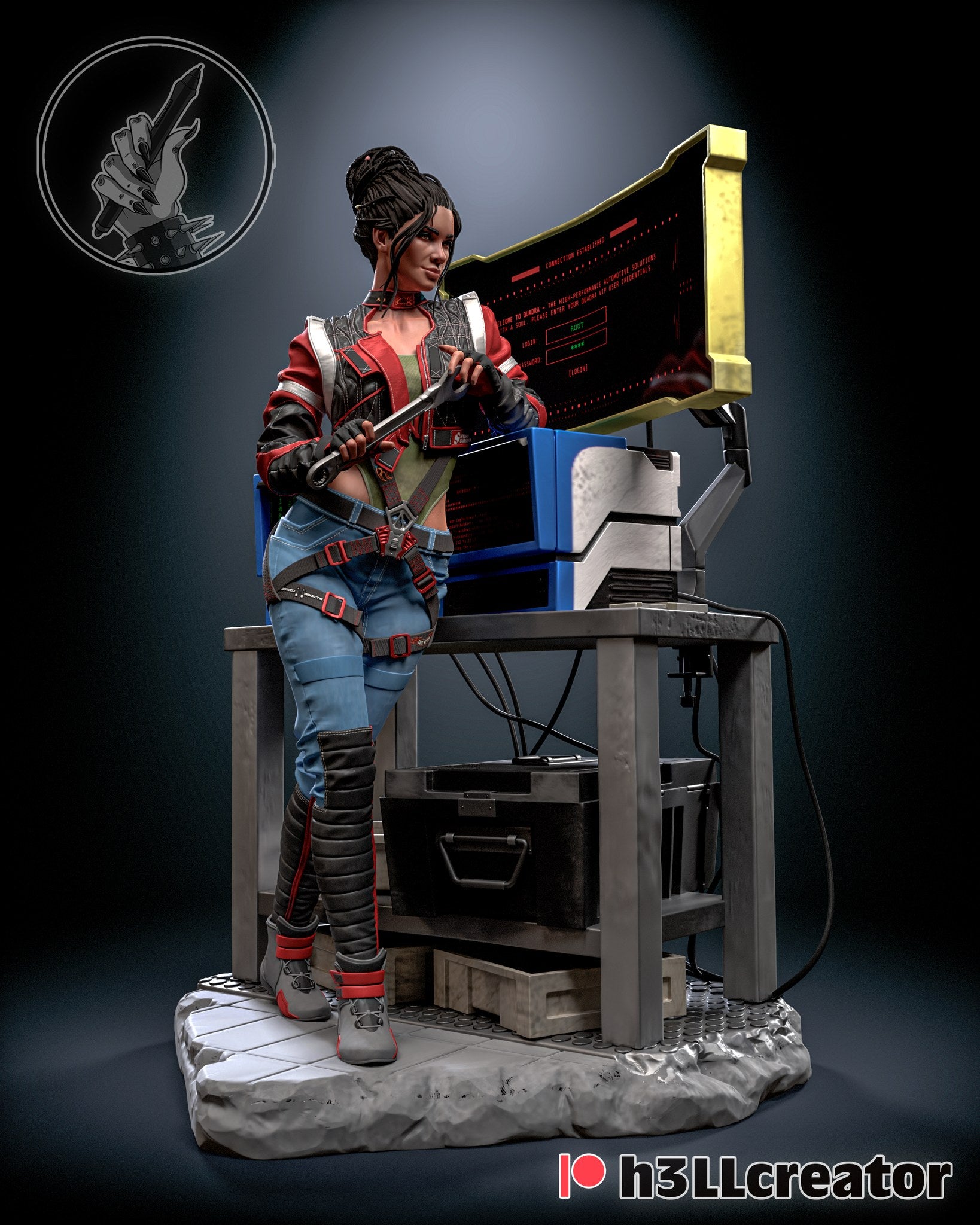 Panam Palmer (Cyberpunk 2077) resin figure by h3LLcreator — studio render 2