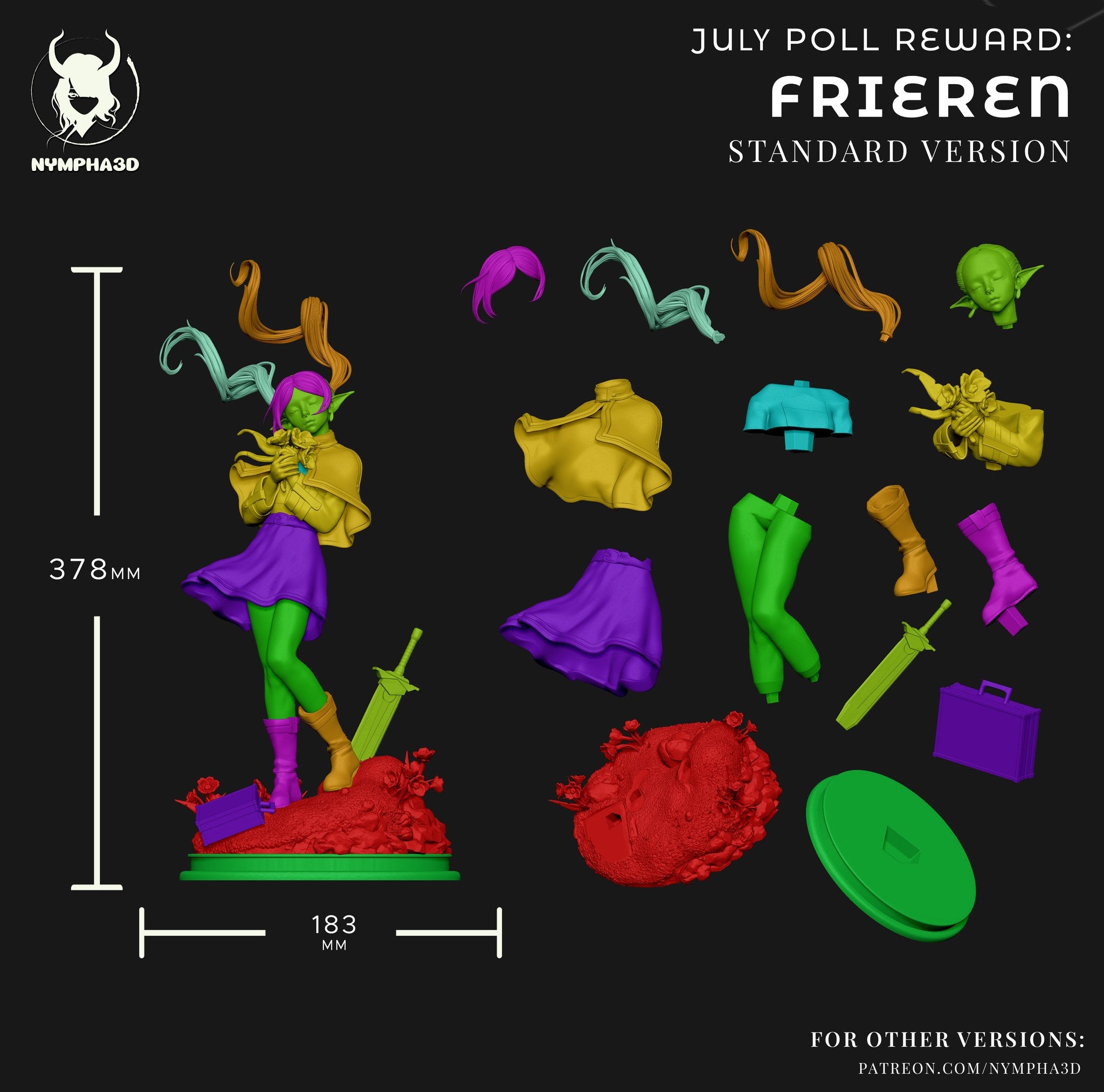 Frieren (Frieren Beyond Journey's End) resin figure by Nympha — studio render 6