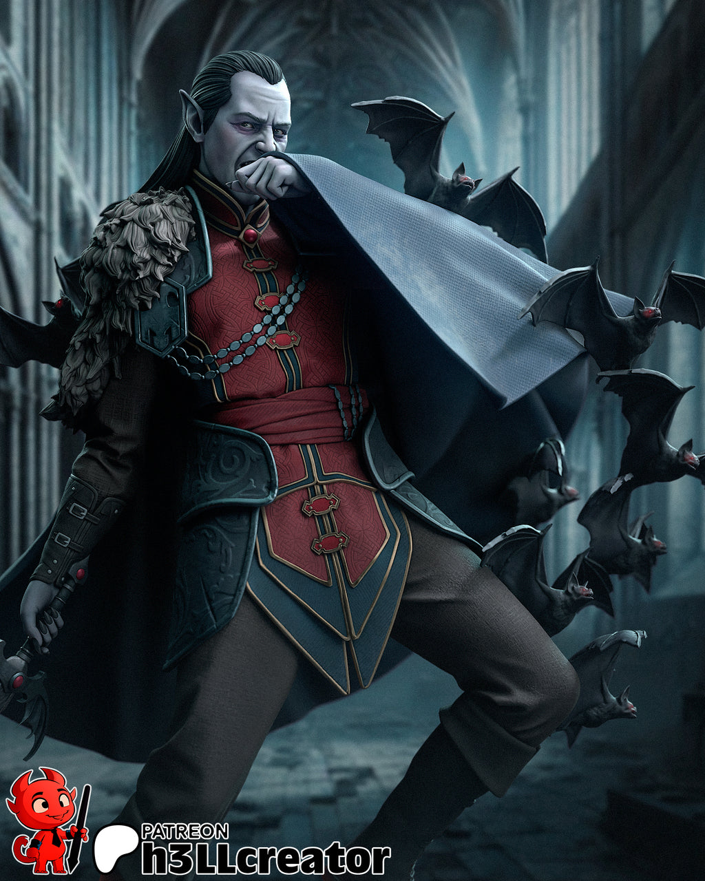 Strahd von Zarovich (Dungeons and Dragons) resin figure by h3LLcreator — studio render 1