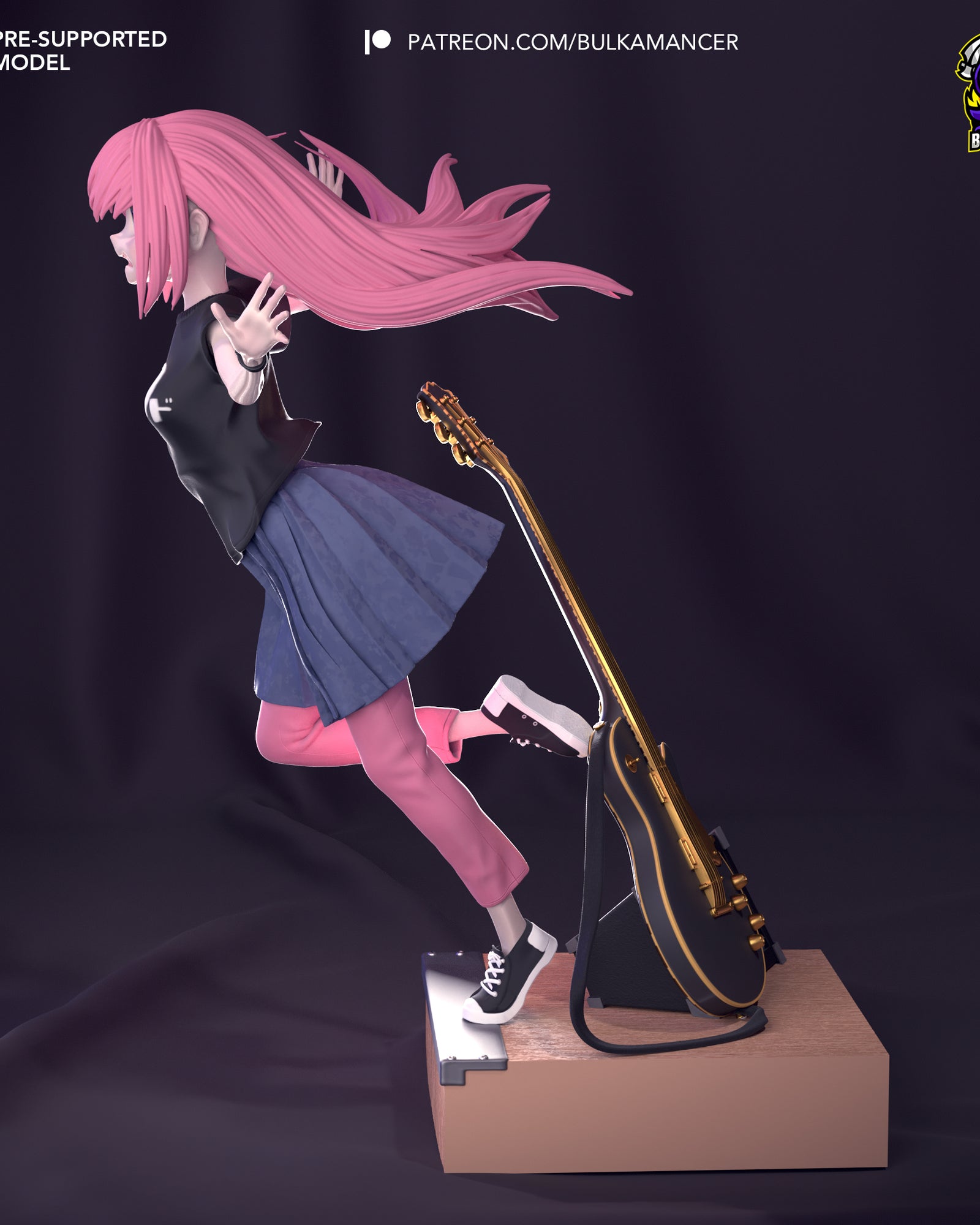 Hitori Gotoh (Bocchi the Rock) resin figure by Bulkamancer — studio render 4