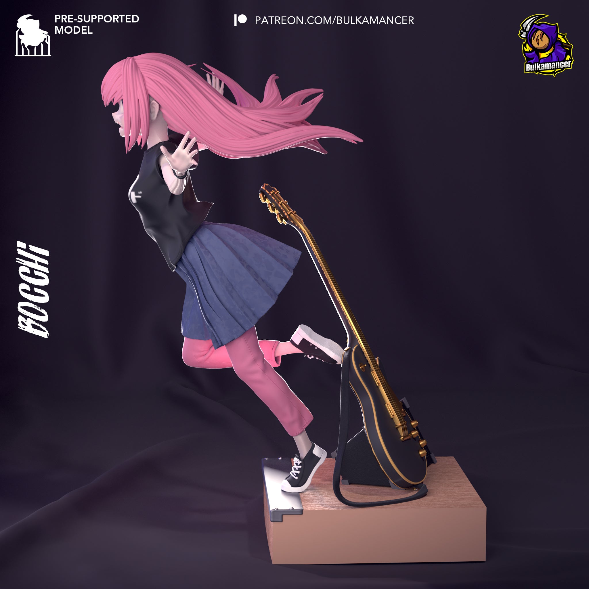 Hitori Gotoh (Bocchi the Rock) resin figure by Bulkamancer — studio render 4