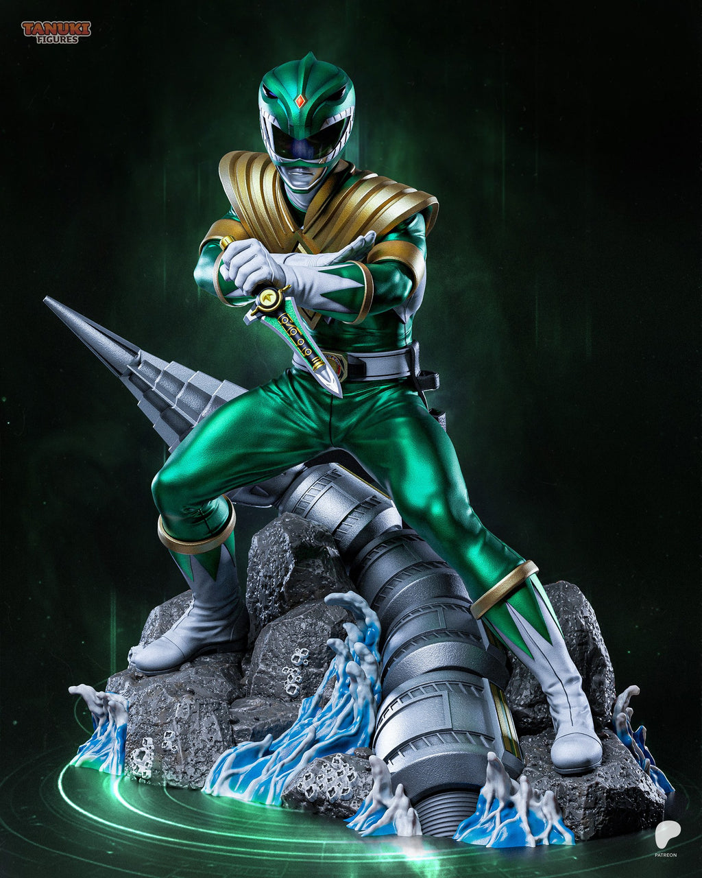 Green Ranger (Power Rangers) resin figure by Tanuki Figures — studio render 1