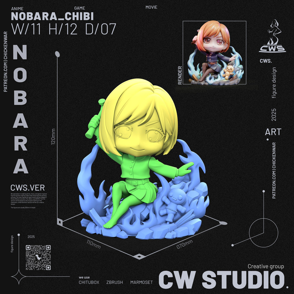 Nobara Kugisaki (Jujutsu Kaisen) resin figure by CW Studio — studio render 11