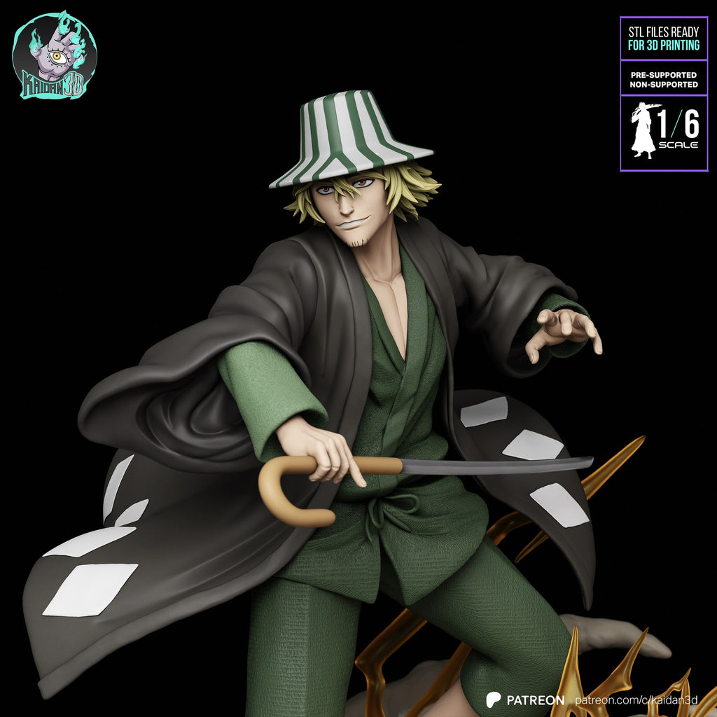 Urahara and Yoruichi (Bleach) resin figure by Kaidan 3D — studio render 5