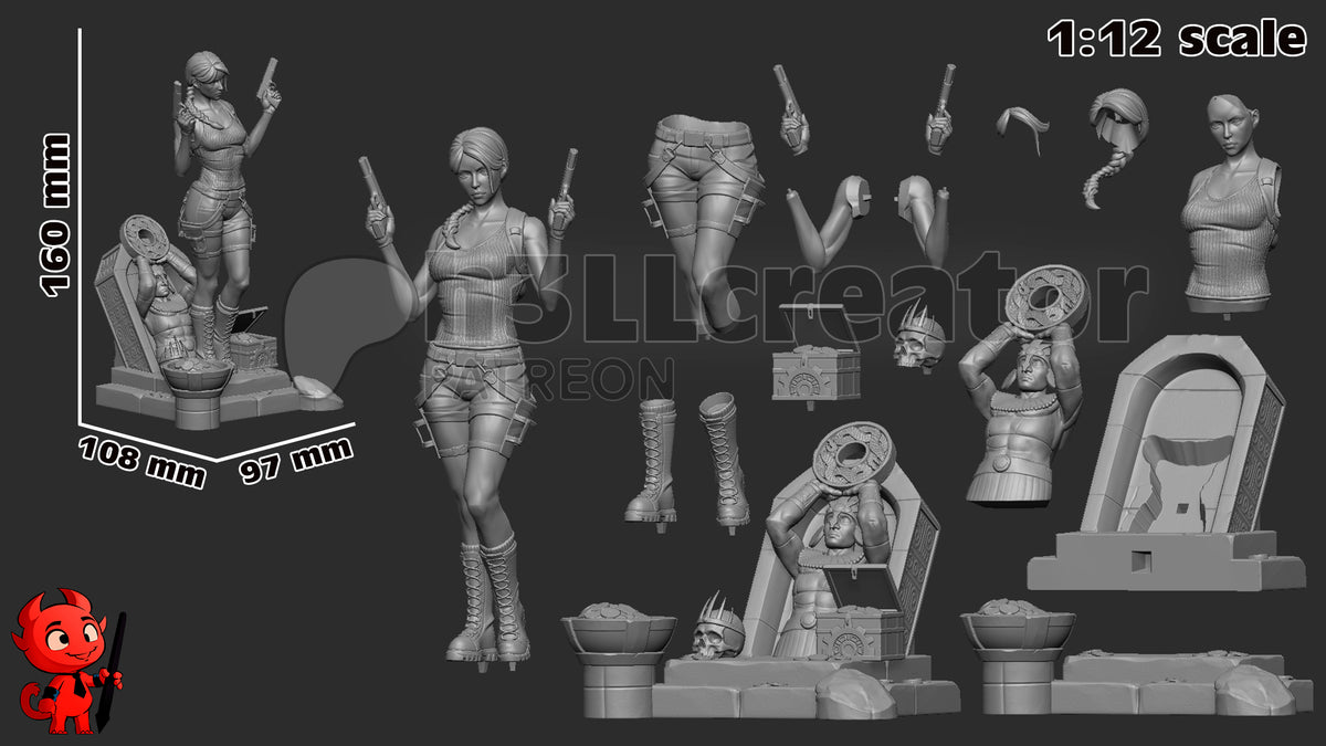 Lara Croft (Tomb Raider) resin figure by h3LLcreator — studio render 9