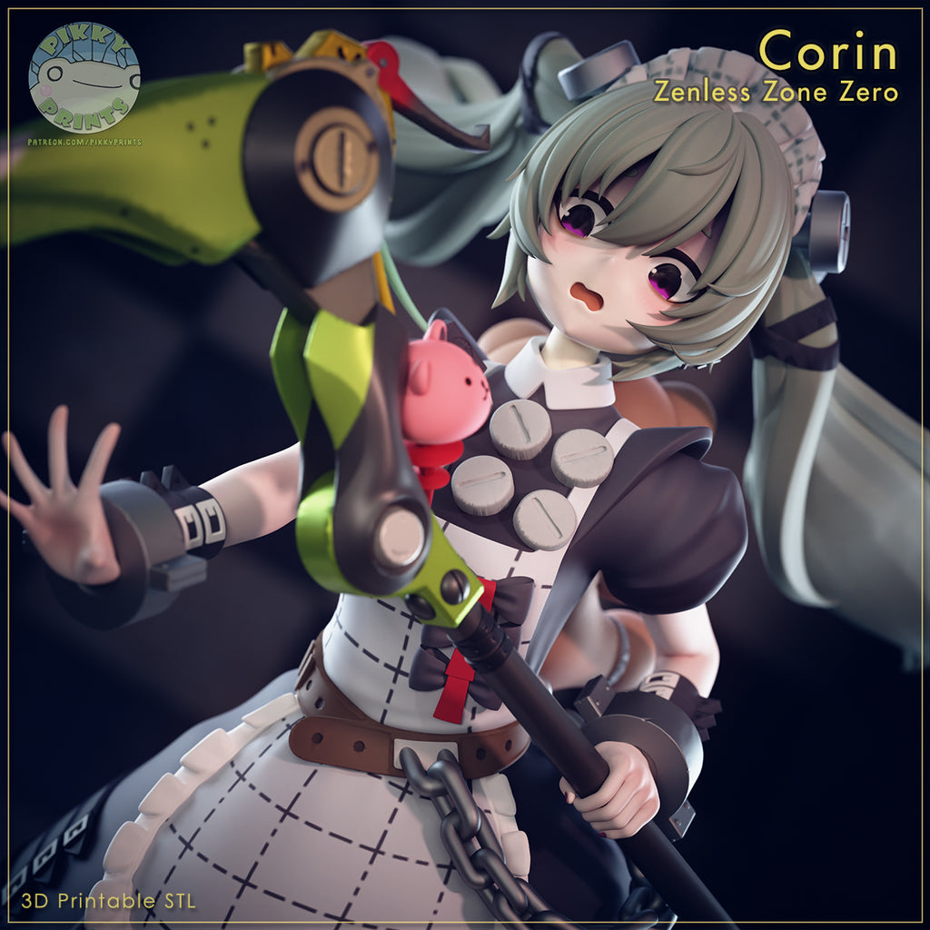Corin Wickes (Zenless Zone Zero) resin figure by PikkyPrints — studio render 2