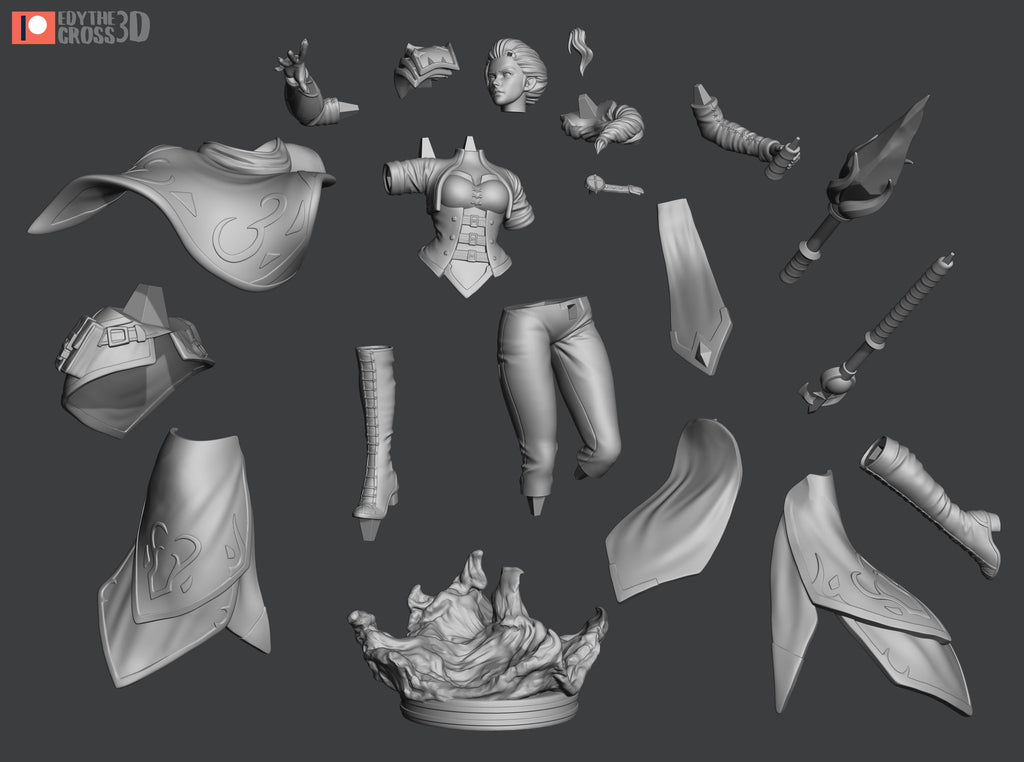Jaina Proudmoore (World of Warcraft) resin figure by EdyTheCross3D — studio render 2