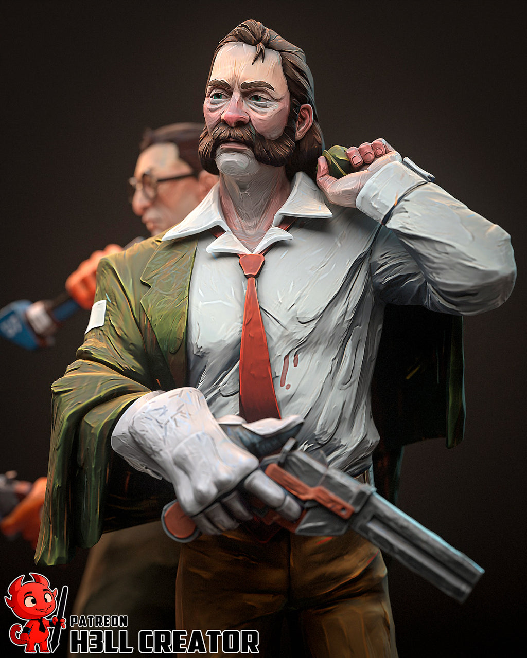Harry and Kim (Disco Elysium) resin figure by h3LLcreator — studio render 5