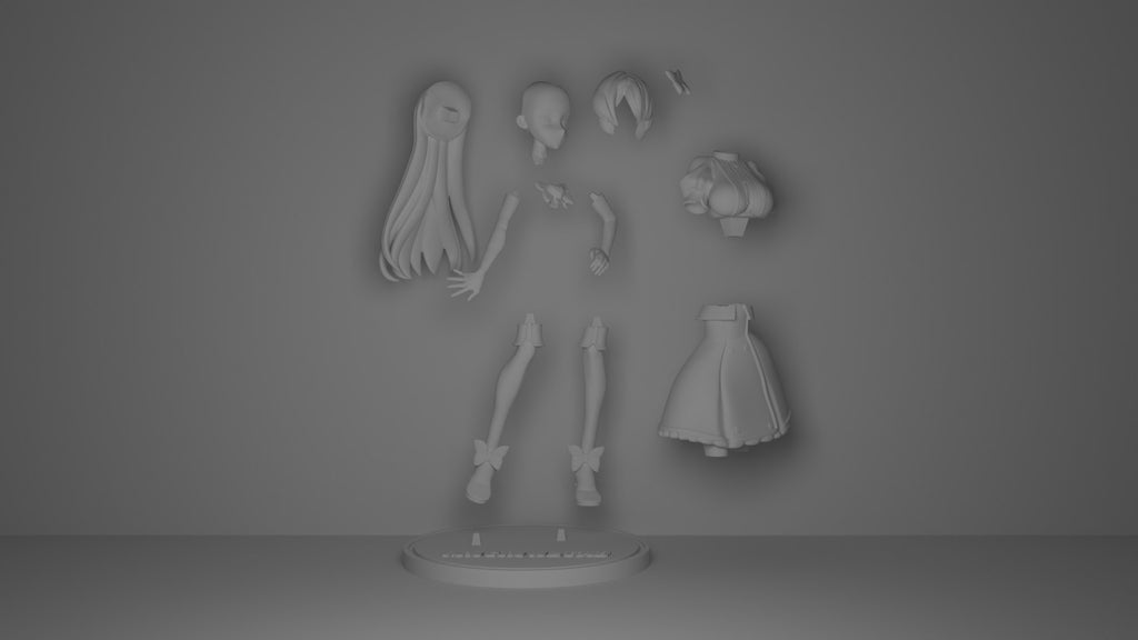 Azure Magic (Gushing Over Magical Girls) resin figure by RemyJF — studio render 3