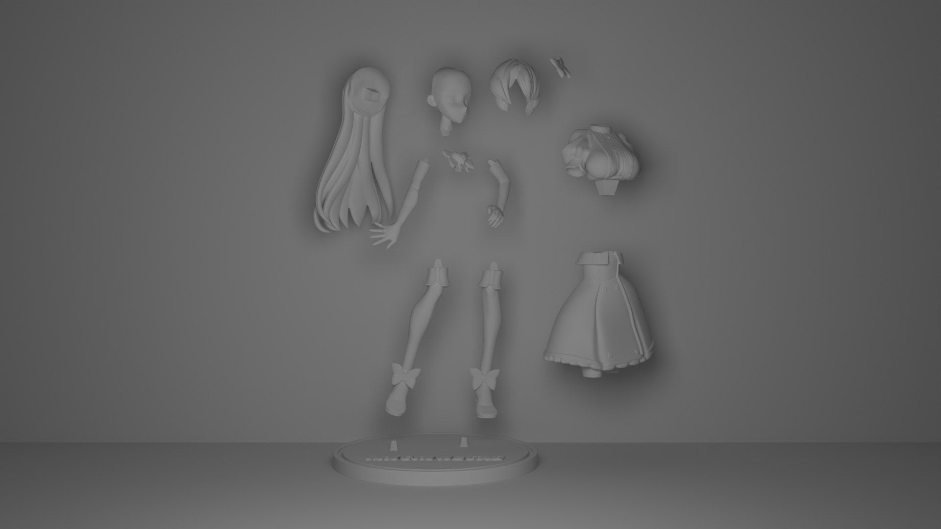 Azure Magic (Gushing Over Magical Girls) resin figure by RemyJF — studio render 3