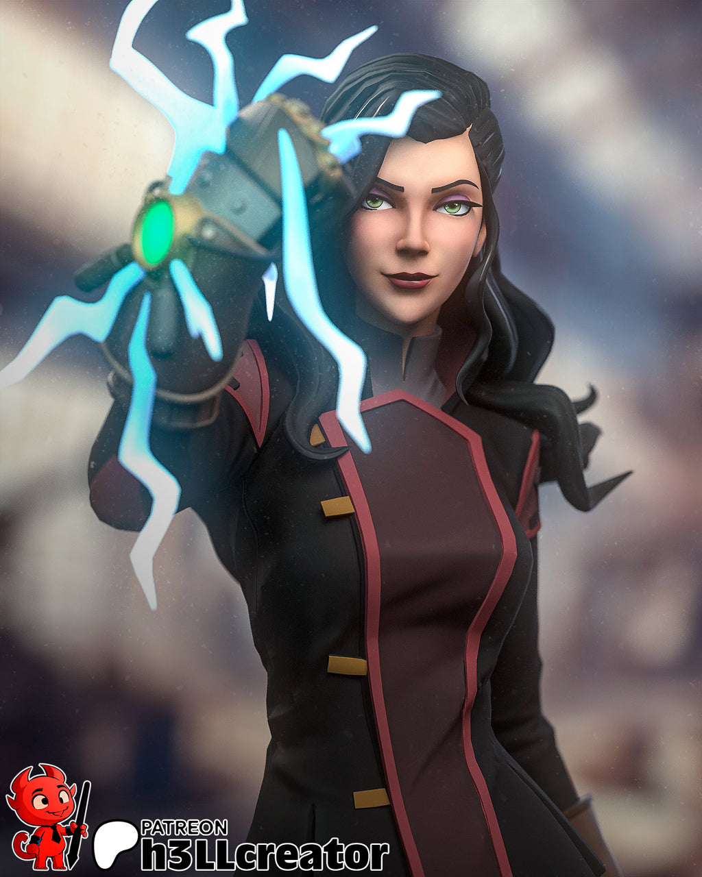 Asami Sato (The Legend of Korra) resin figure by h3LLcreator — studio render 1