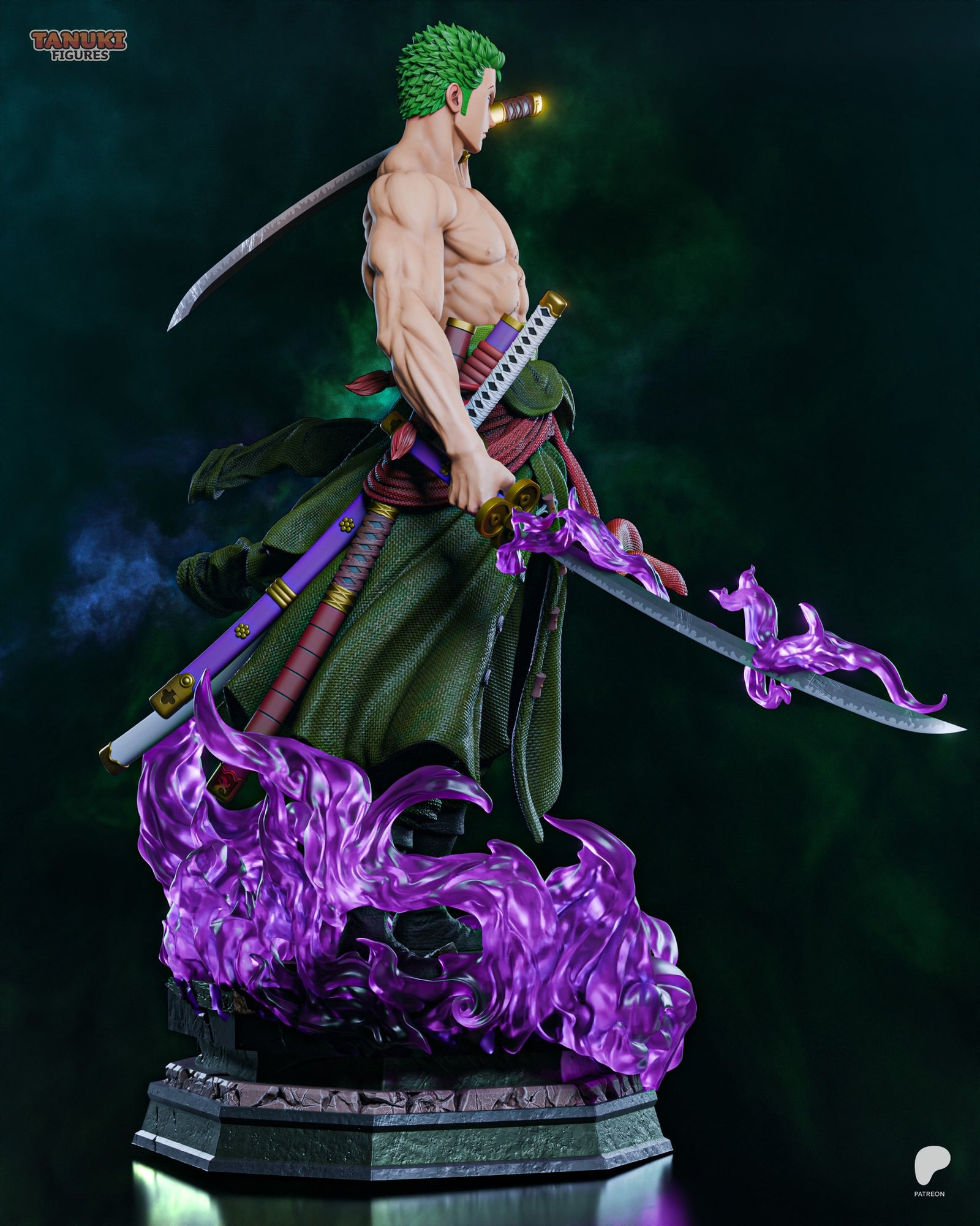 Roronoa Zoro (One Piece) resin figure by Tanuki Figures — studio render 4
