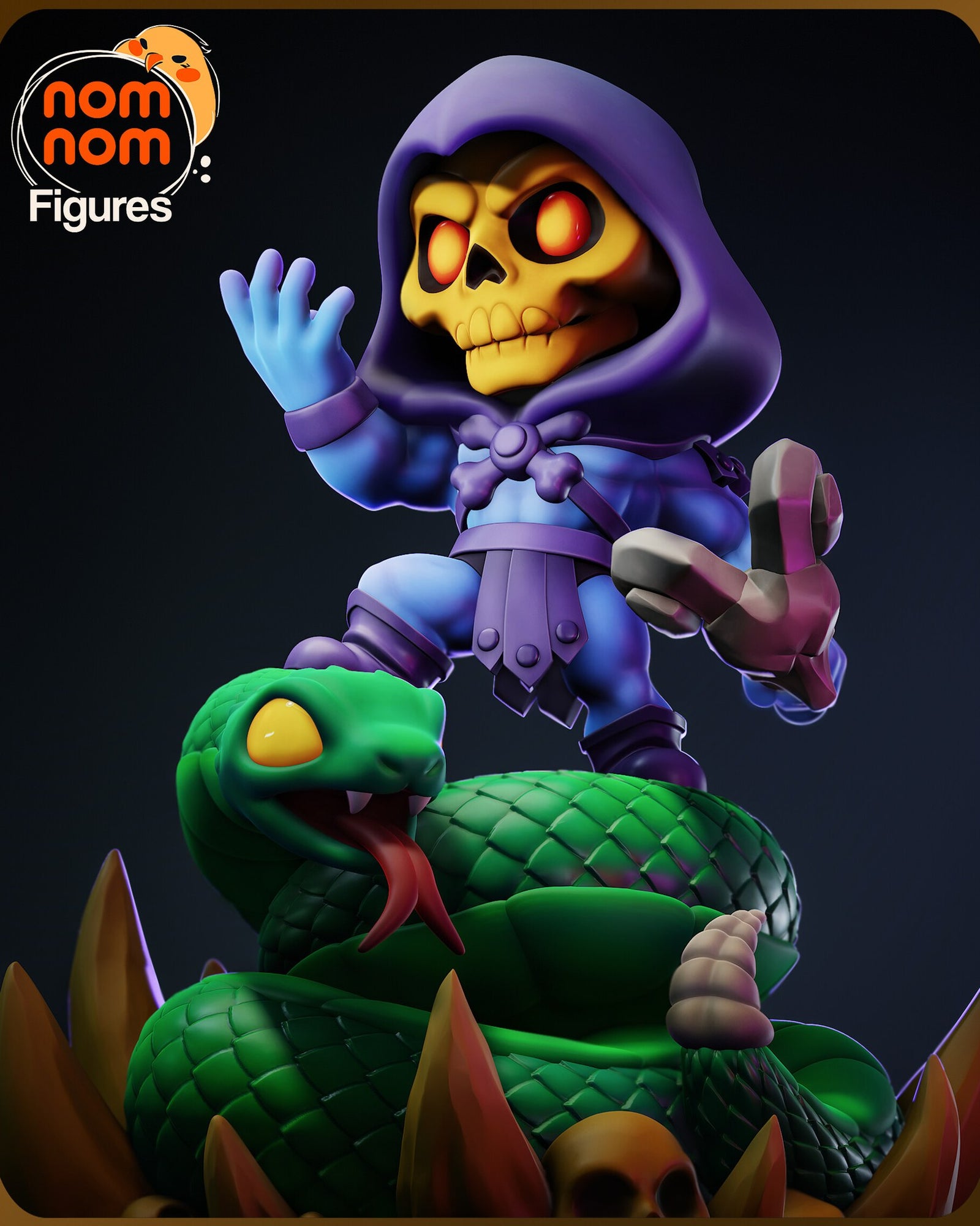 Skeletor He-Man Chibi resin figure by NomNom Figures — studio preview 1