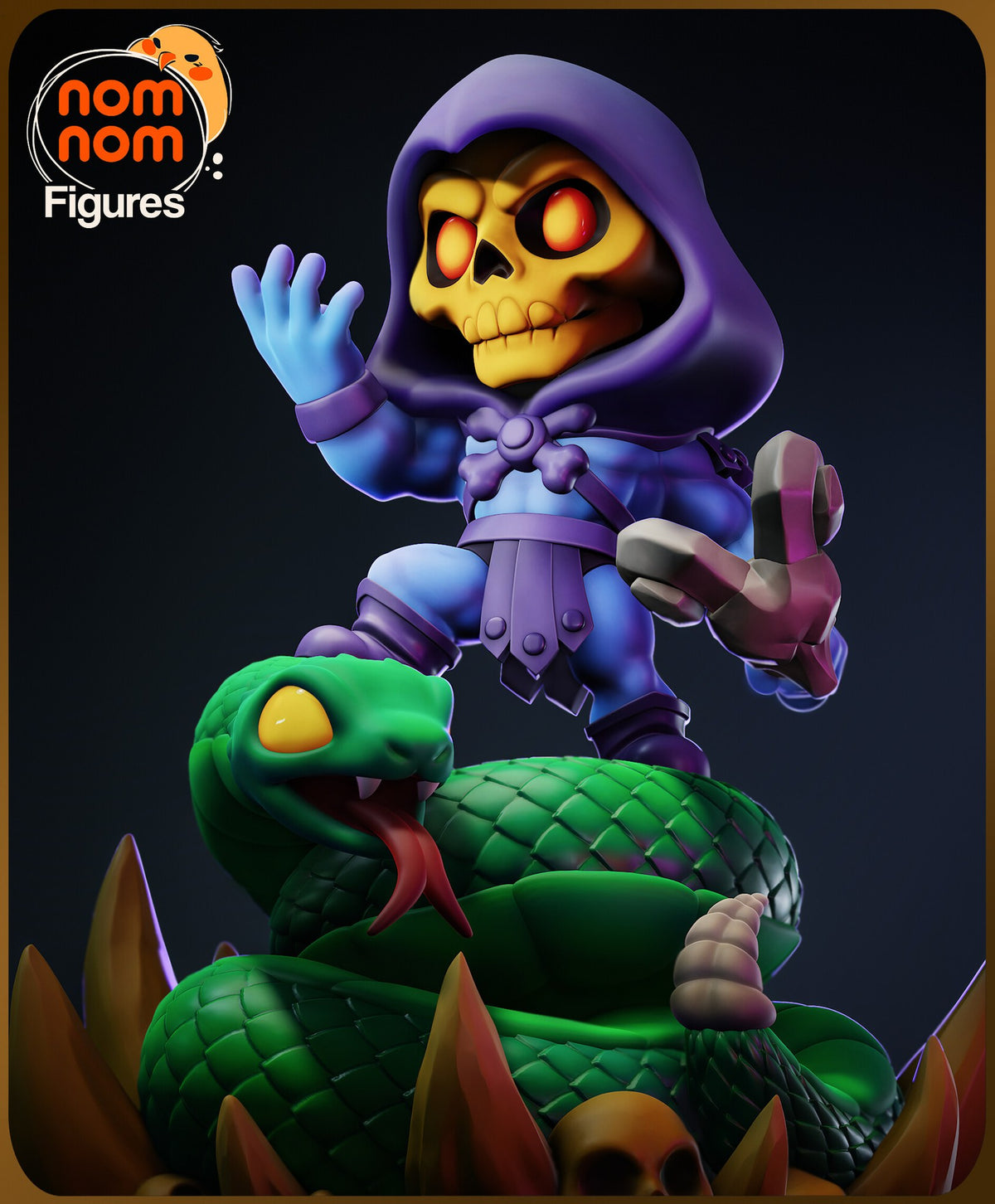 Skeletor He-Man Chibi resin figure by NomNom Figures — studio preview 1