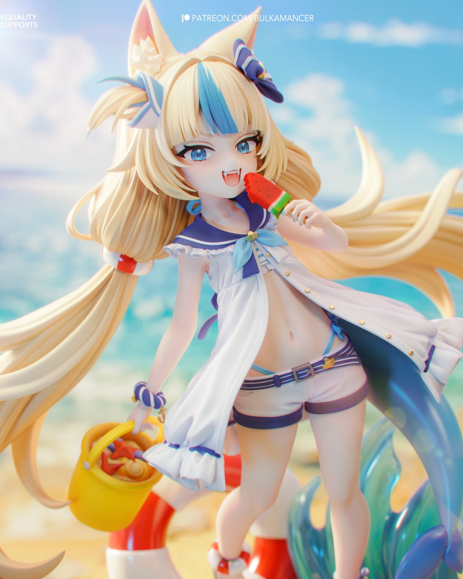 Sameko Saba (VTubers) resin figure by Bulkamancer — studio render 1