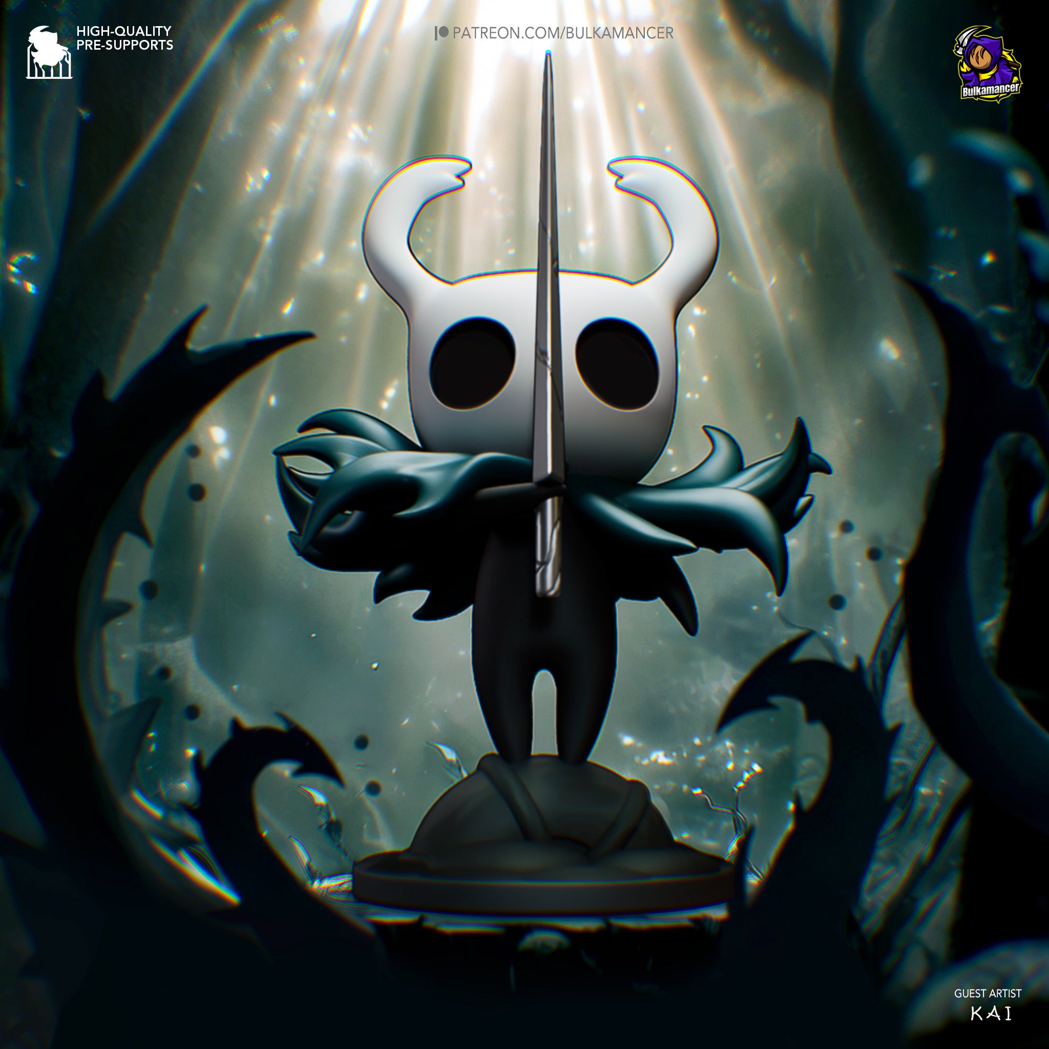 The Knight (Hollow Knight) resin figure by Bulkamancer — studio render 1