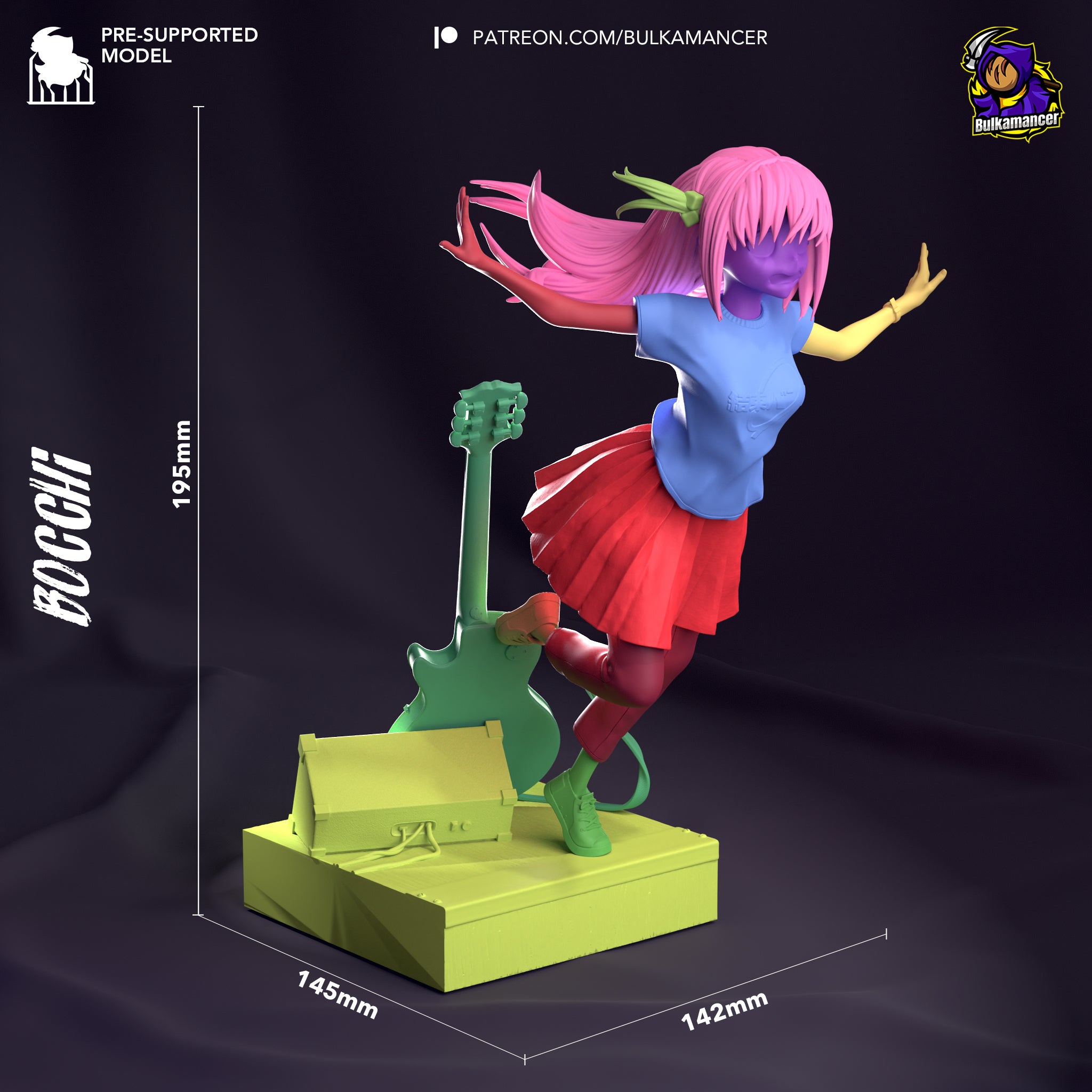 Hitori Gotoh (Bocchi the Rock) resin figure by Bulkamancer — studio render 9