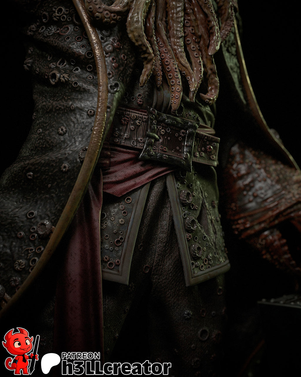 Davy Jones (Pirates of the Caribbean) resin figure by h3LLcreator — studio render 11