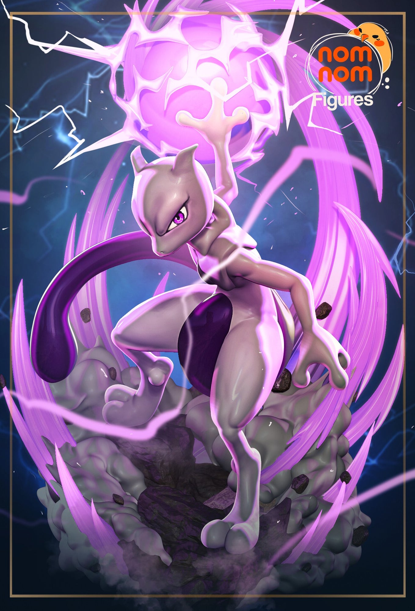 Mewtwo Pokemon resin figure by NomNom Figures — studio preview 1