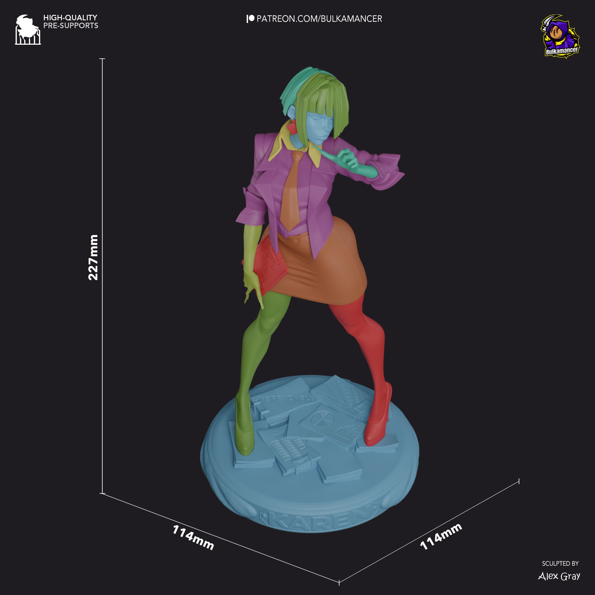 Agent Karen (Unbreadable) resin figure by Bulkamancer — studio render 8