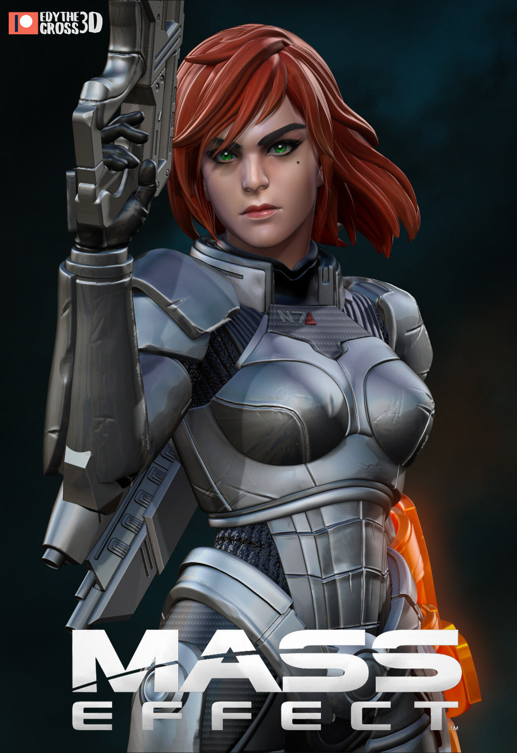 Commander Shepard Mass Effect resin figure by NomNom Figures — studio preview 1