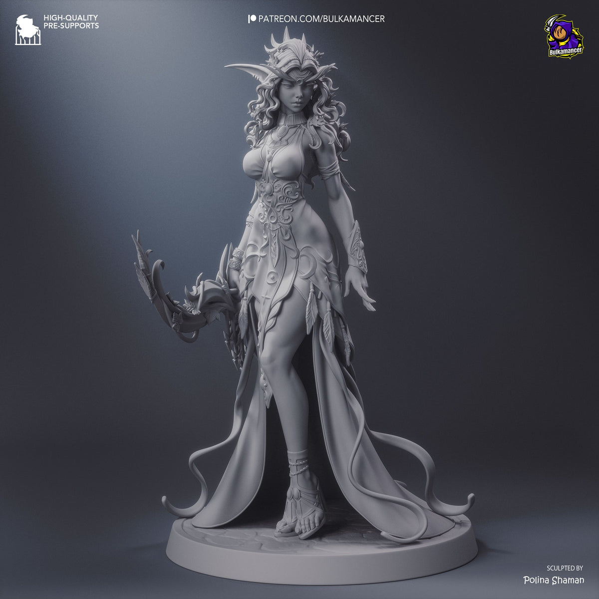 Tyrande Whisperwind (World of Warcraft) resin figure by Bulkamancer — studio render 10