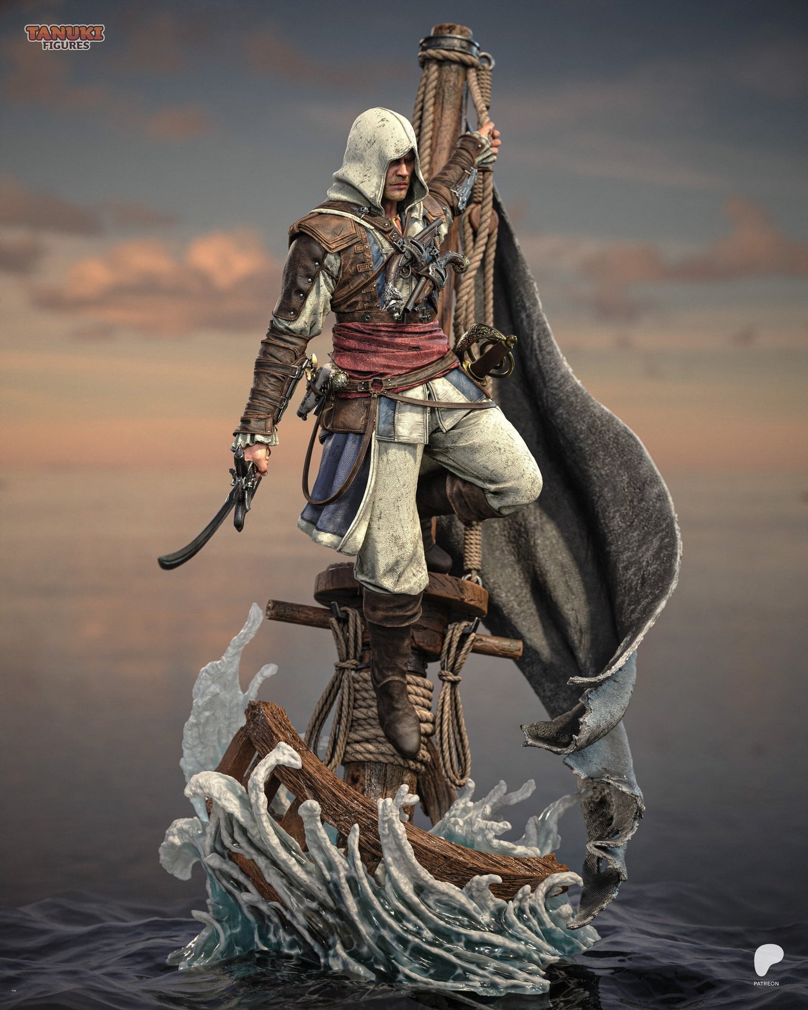 Edward Kenway (Assassin's Creed) resin figure by Tanuki Figures — studio render 5