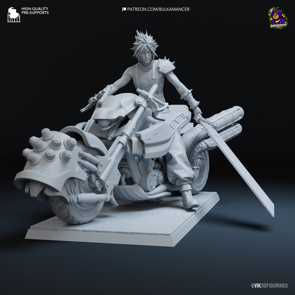 Cloud Strife (Final Fantasy) resin figure by Bulkamancer — studio render 8