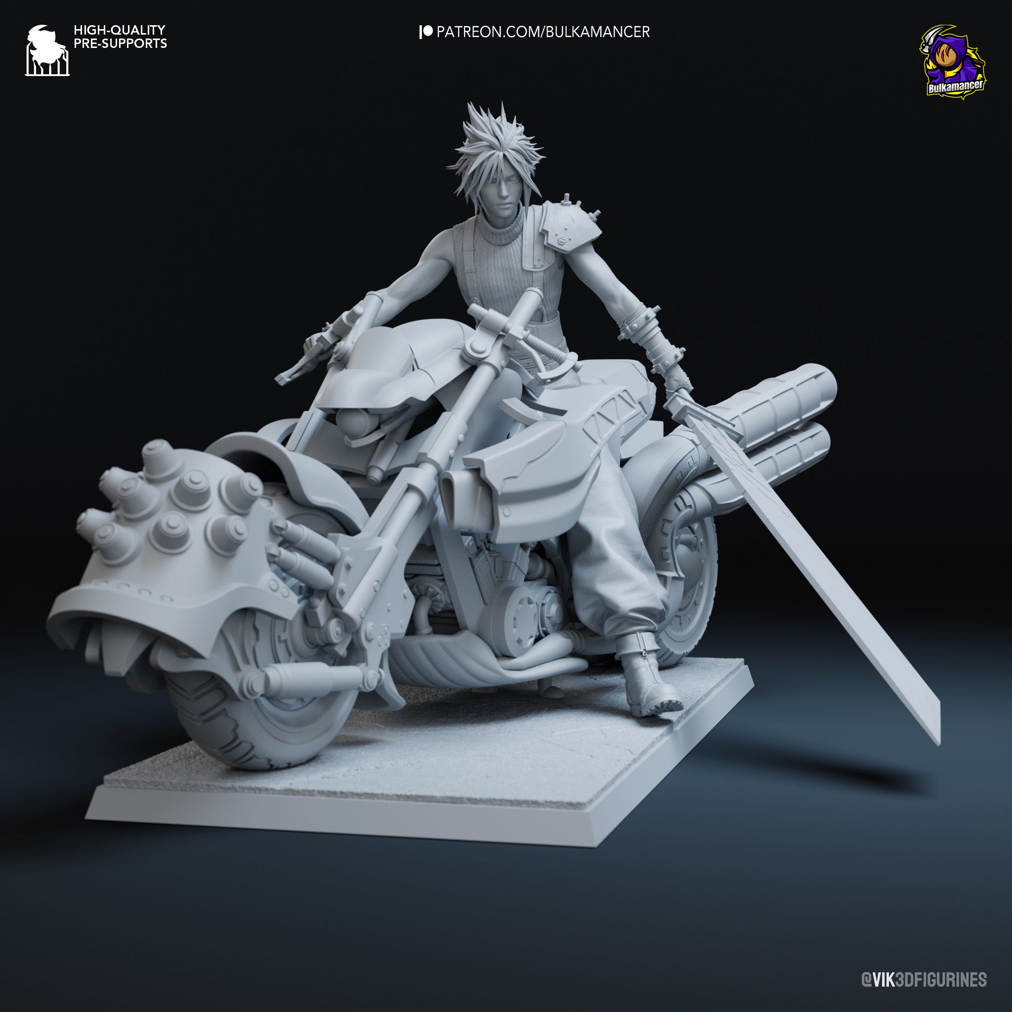 Cloud Strife (Final Fantasy) resin figure by Bulkamancer — studio render 8
