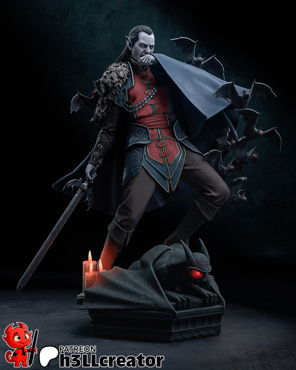 Strahd von Zarovich (Dungeons and Dragons) resin figure by h3LLcreator — studio render 3