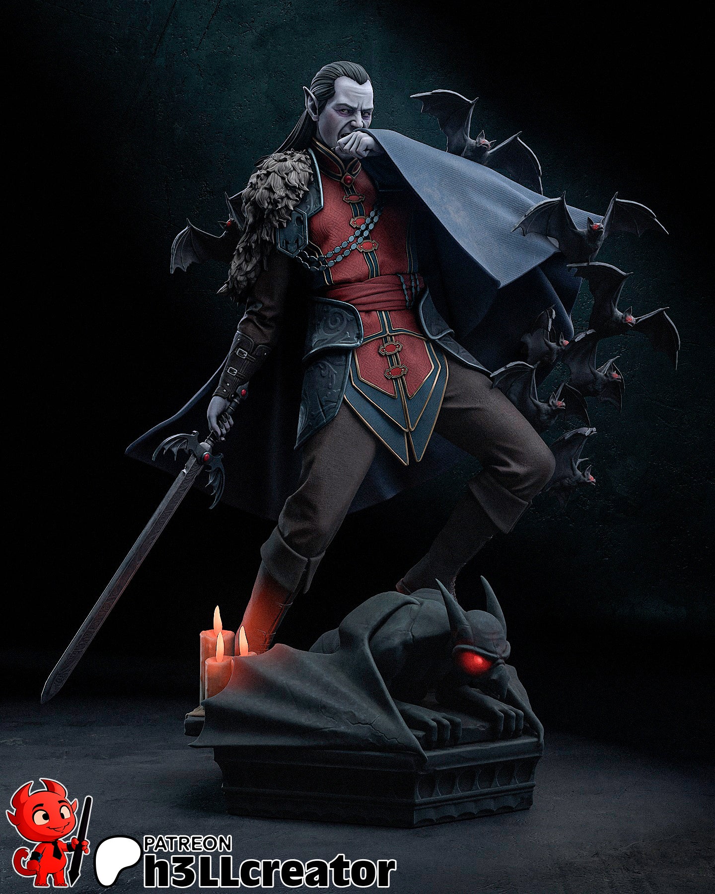 Strahd von Zarovich (Dungeons and Dragons) resin figure by h3LLcreator — studio render 3