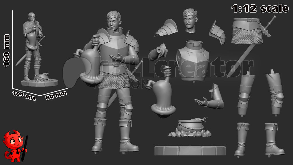 Laios Touden (Delicious in Dungeon) resin figure by h3LLcreator — studio render 10