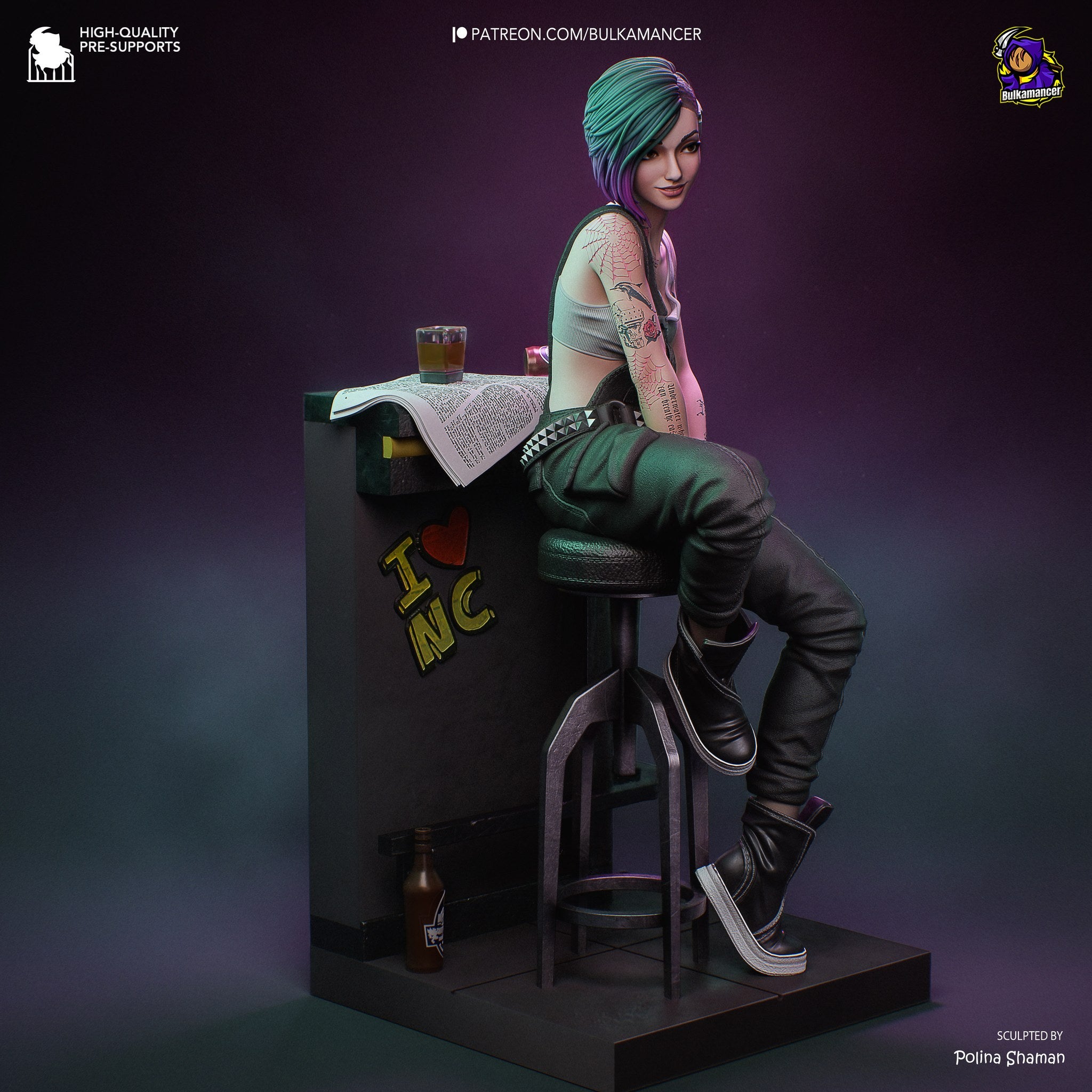 Judy Alvarez (Cyberpunk 2077) resin figure by Bulkamancer — studio render 6