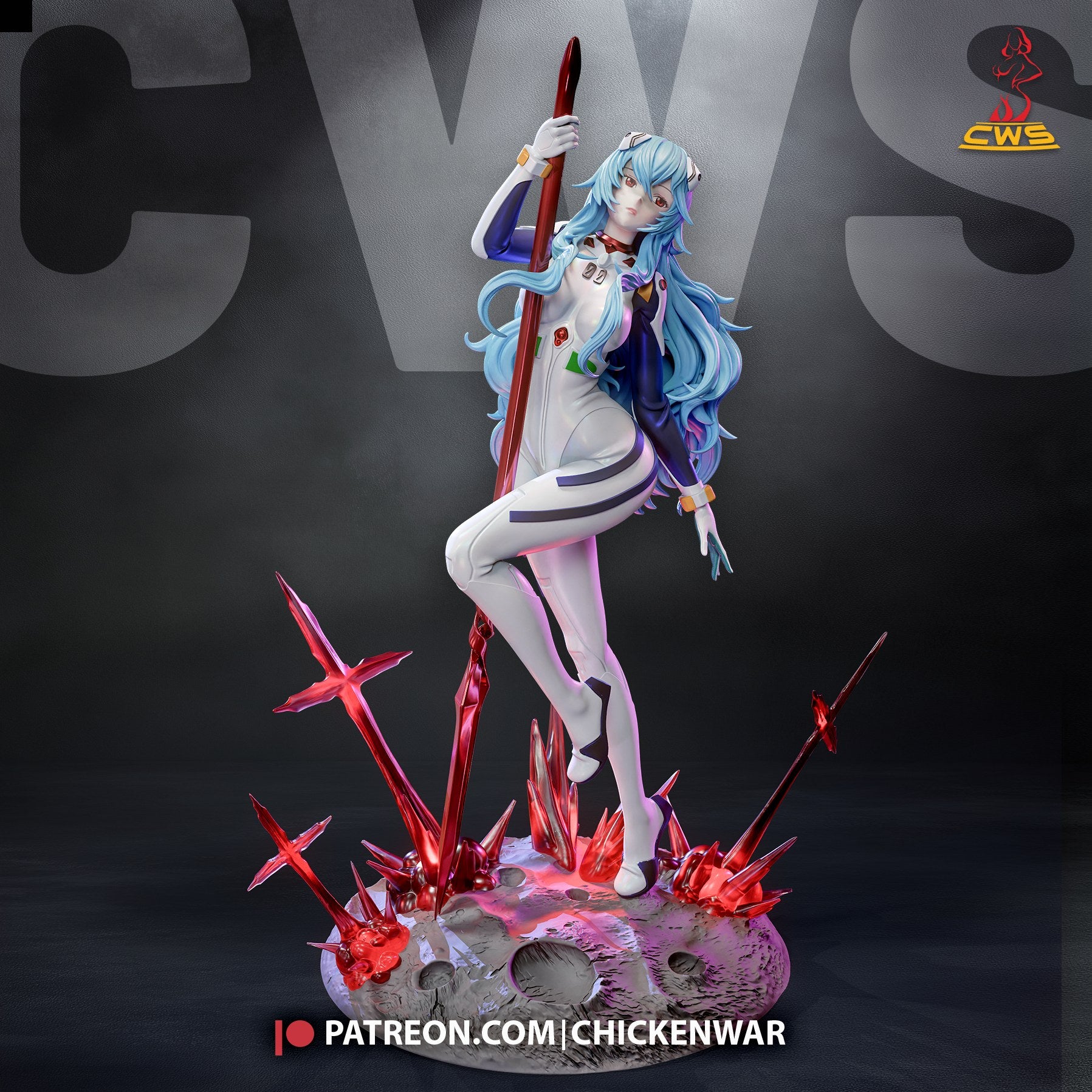 Rei Ayanami (Evangelion) resin figure by CW Studio — studio render 5