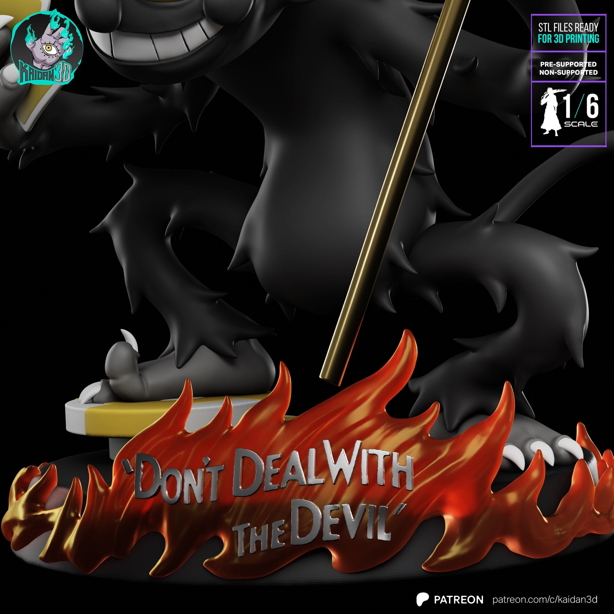 The Devil (Cuphead) resin figure by Kaidan 3D — studio render 3