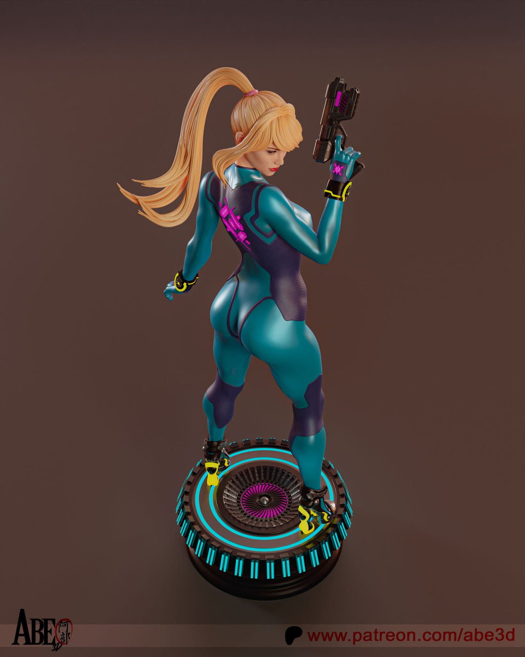 Samus Aran (Metroid) resin figure by Abe3D — studio render 6