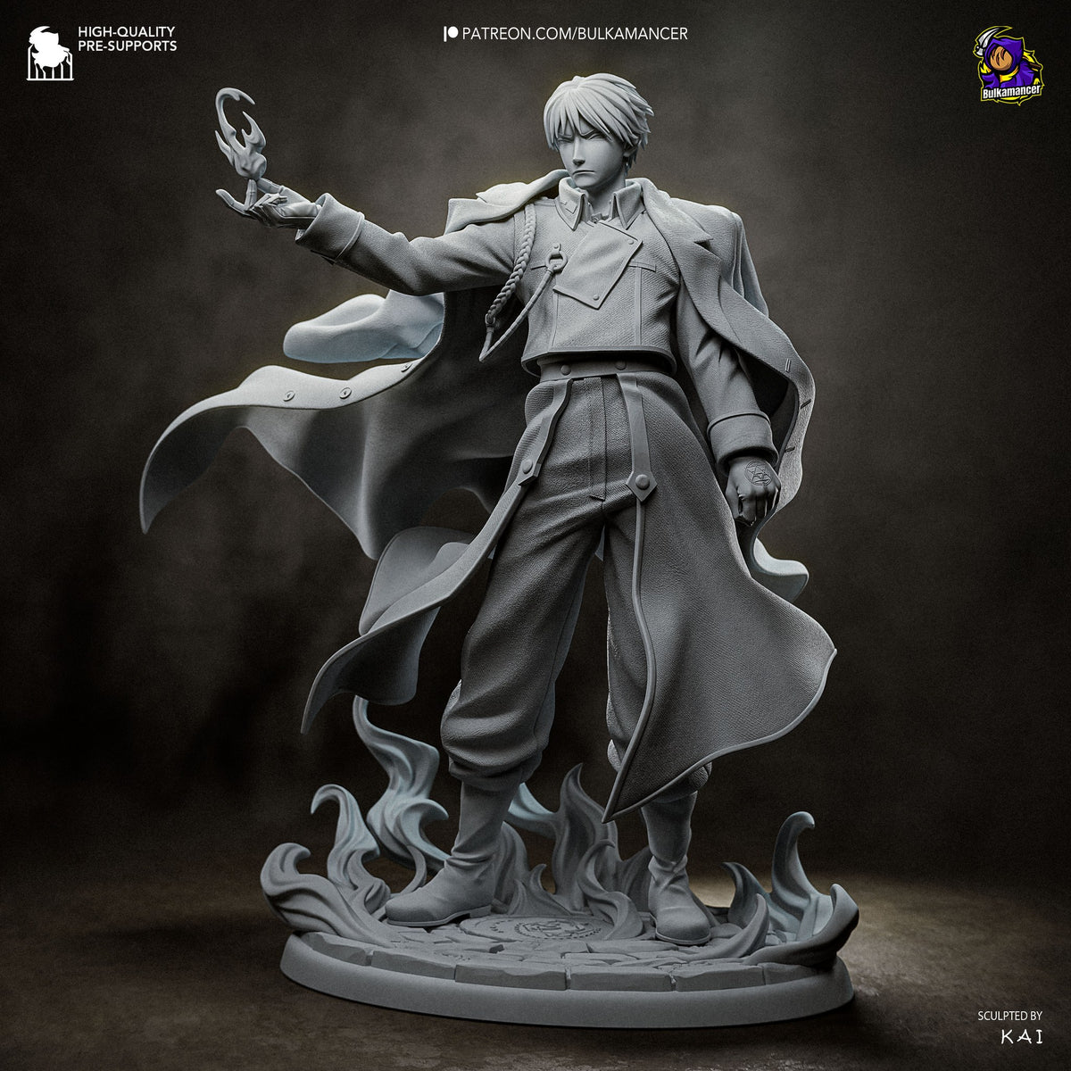 Roy Mustang (Fullmetal Alchemist) resin figure by Bulkamancer — studio render 13